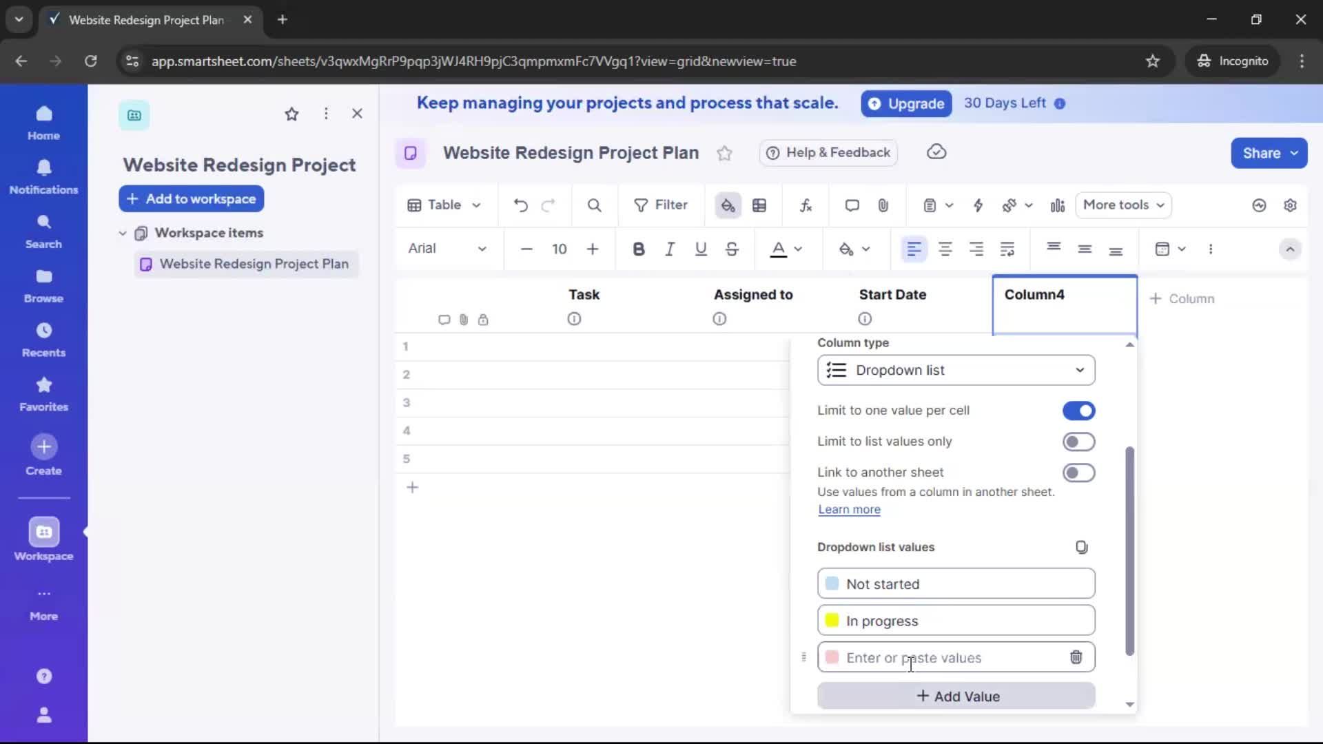 Creating a project screenshot