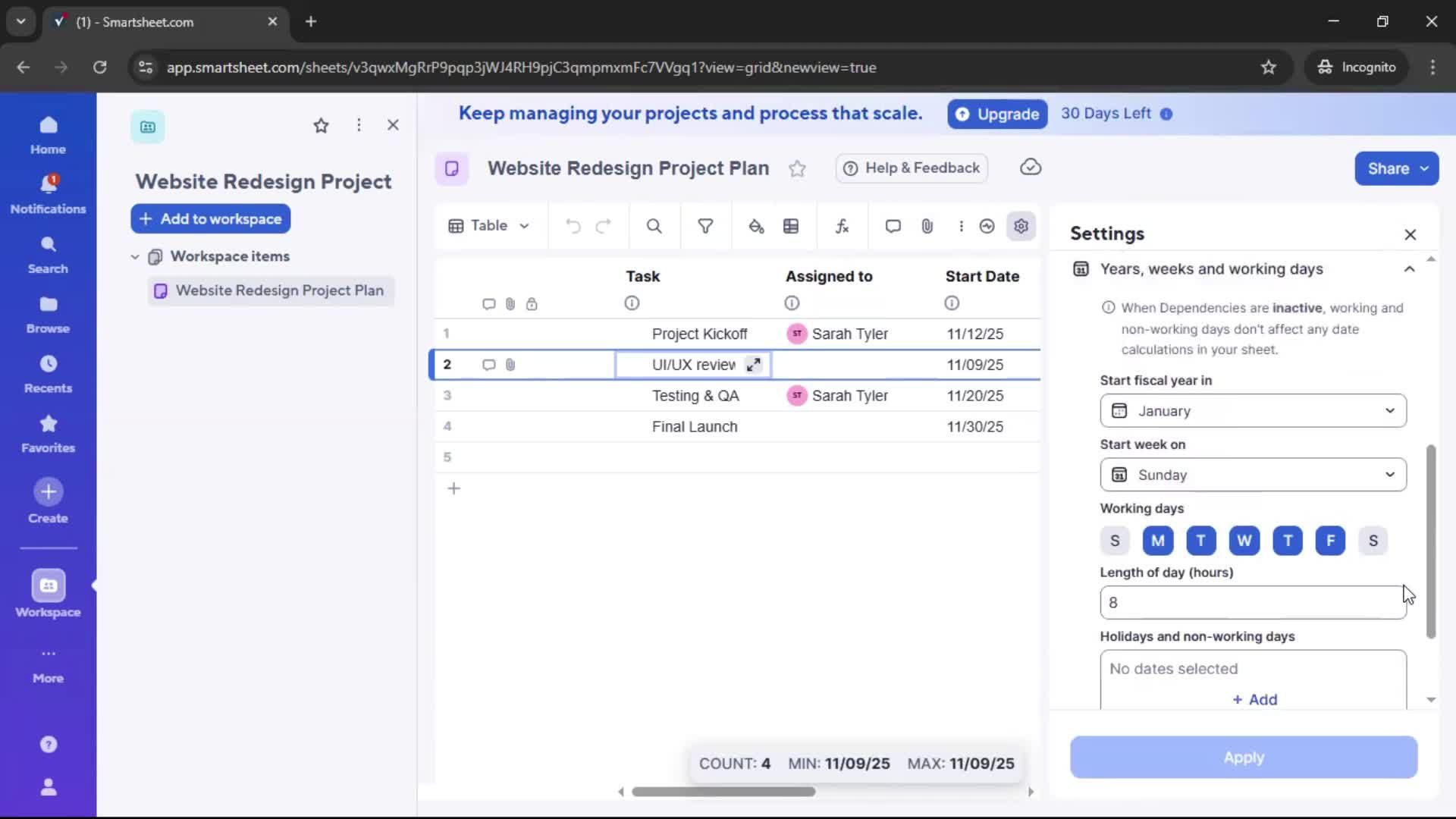 Creating a project screenshot