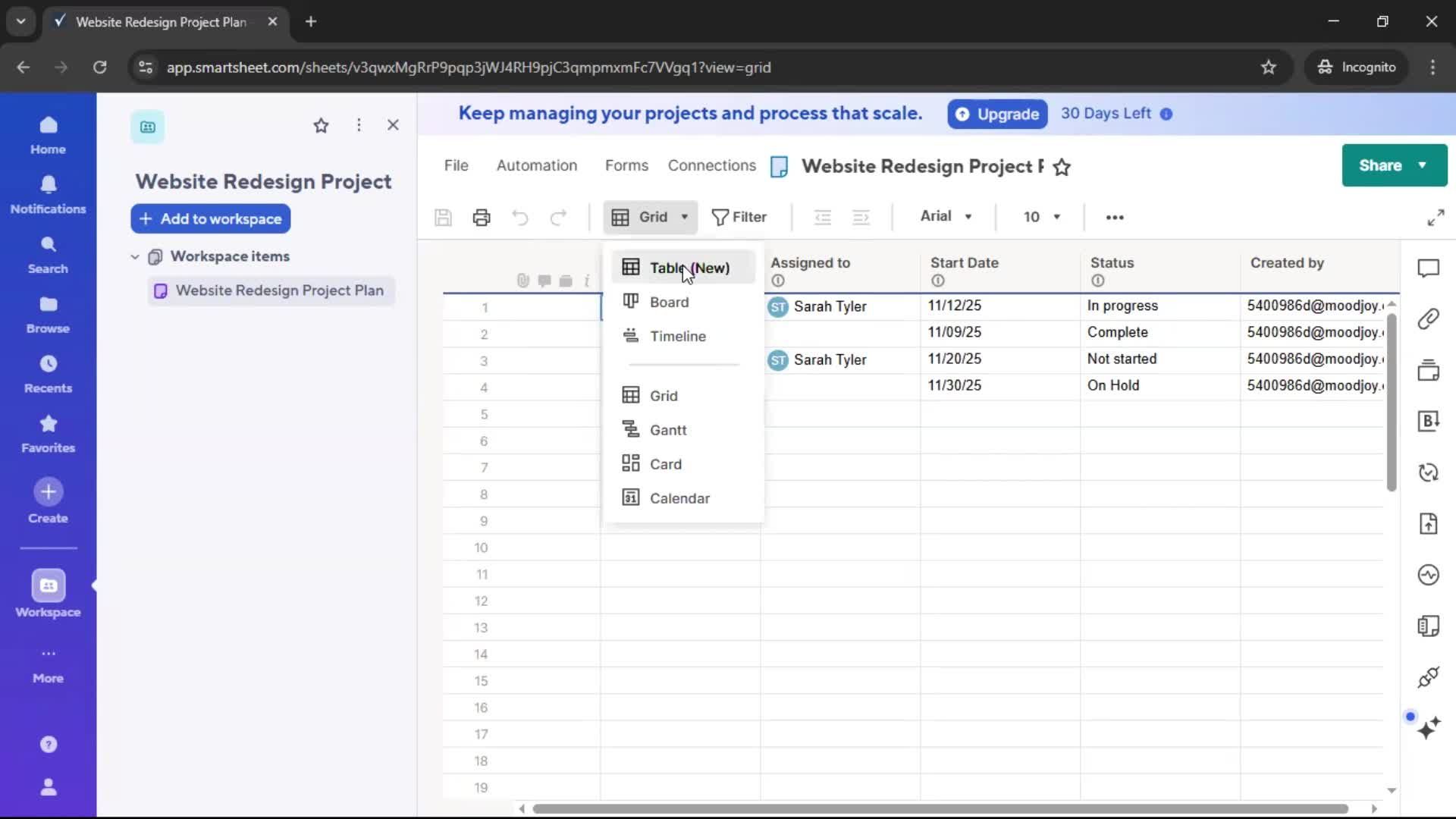 Creating a project screenshot