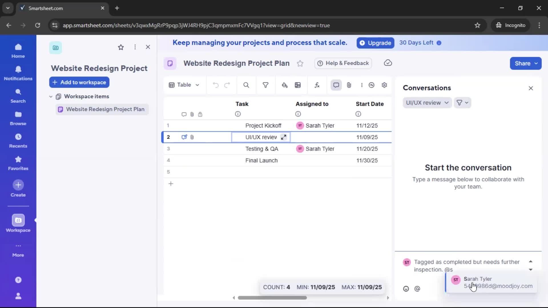 Creating a project screenshot