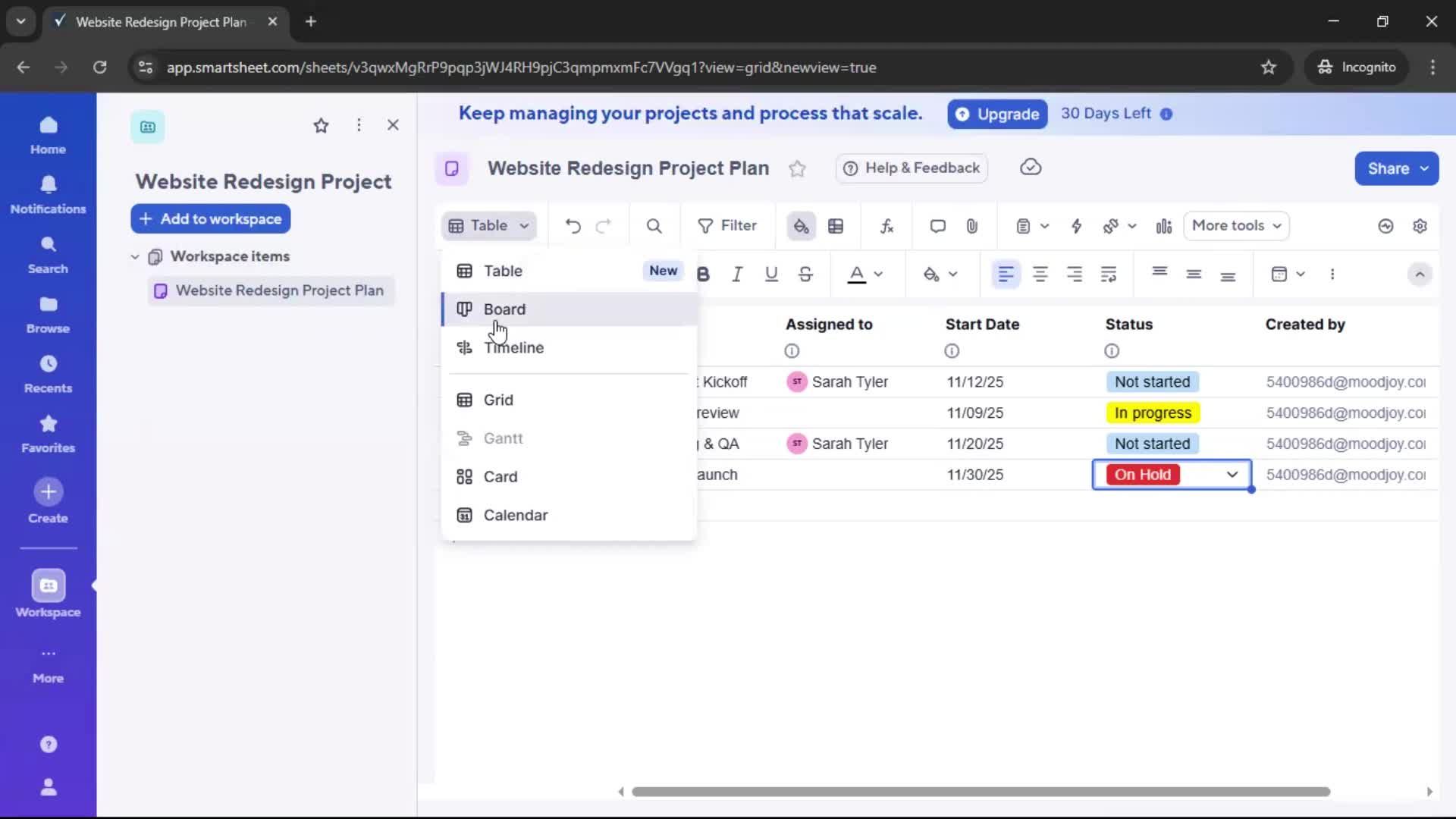 Creating a project screenshot