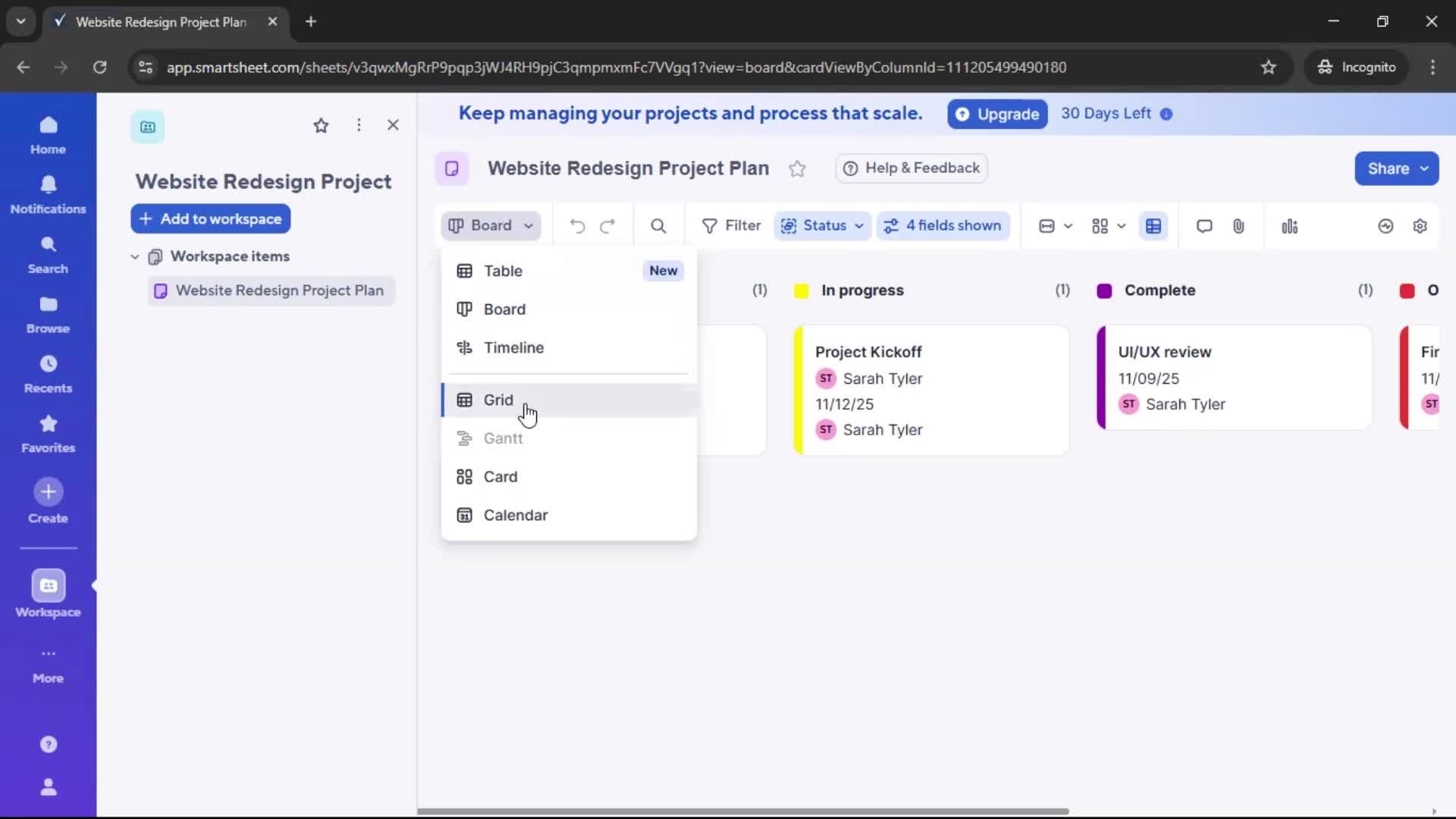 Creating a project screenshot