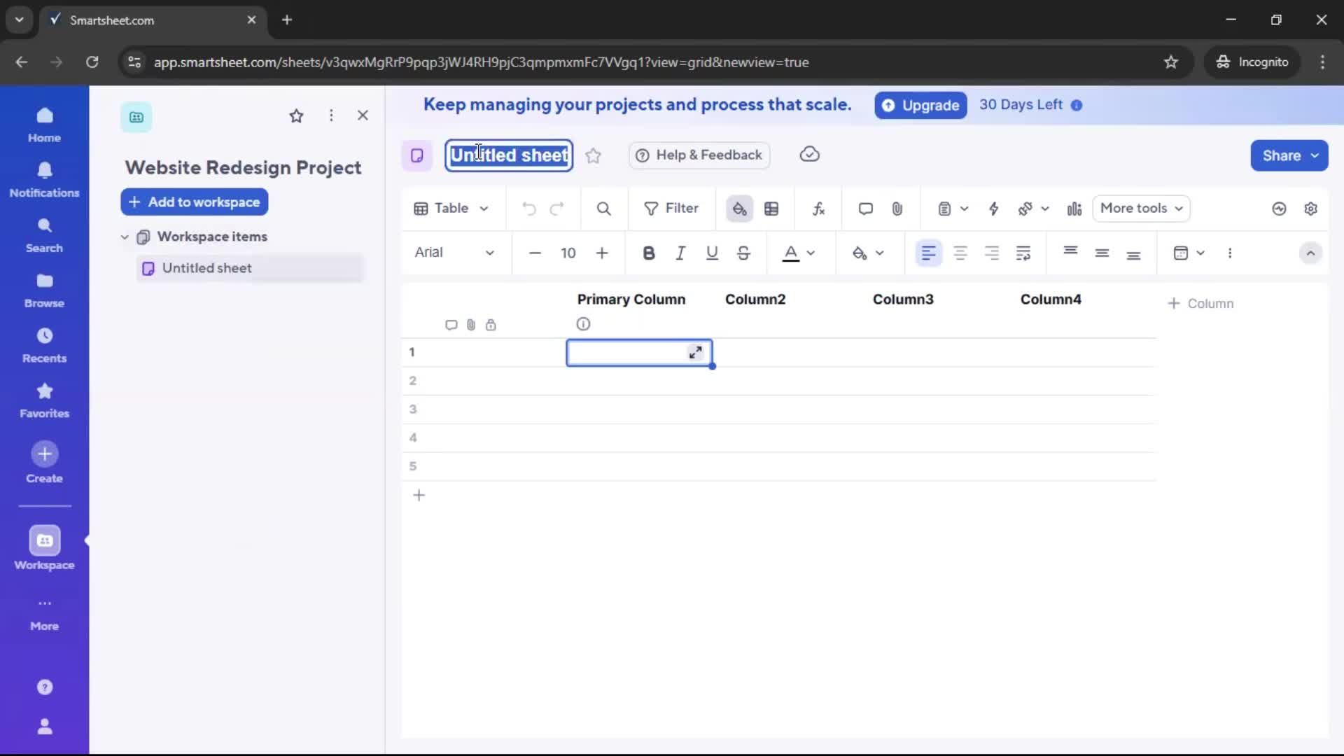 Creating a project screenshot