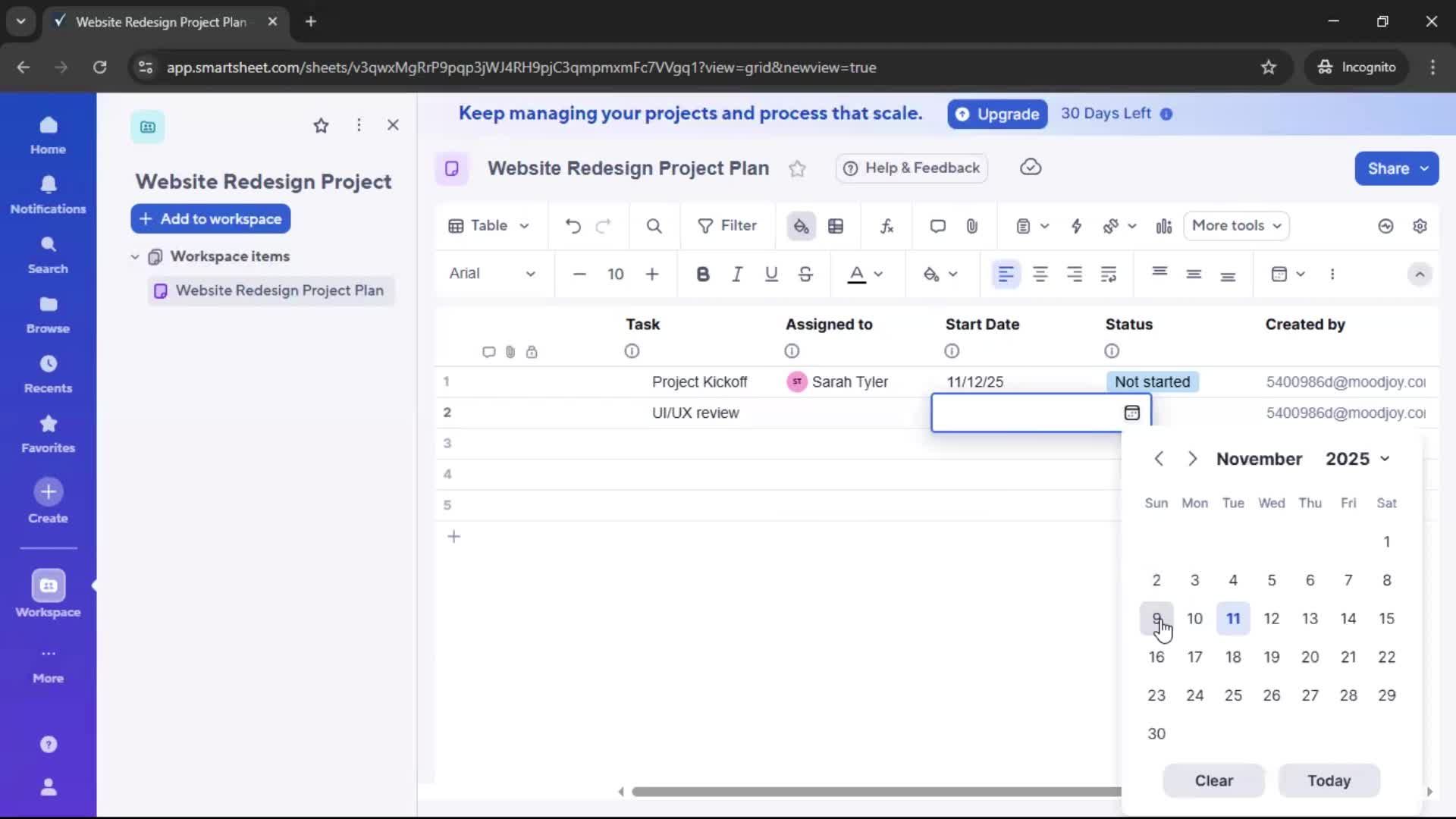 Creating a project screenshot