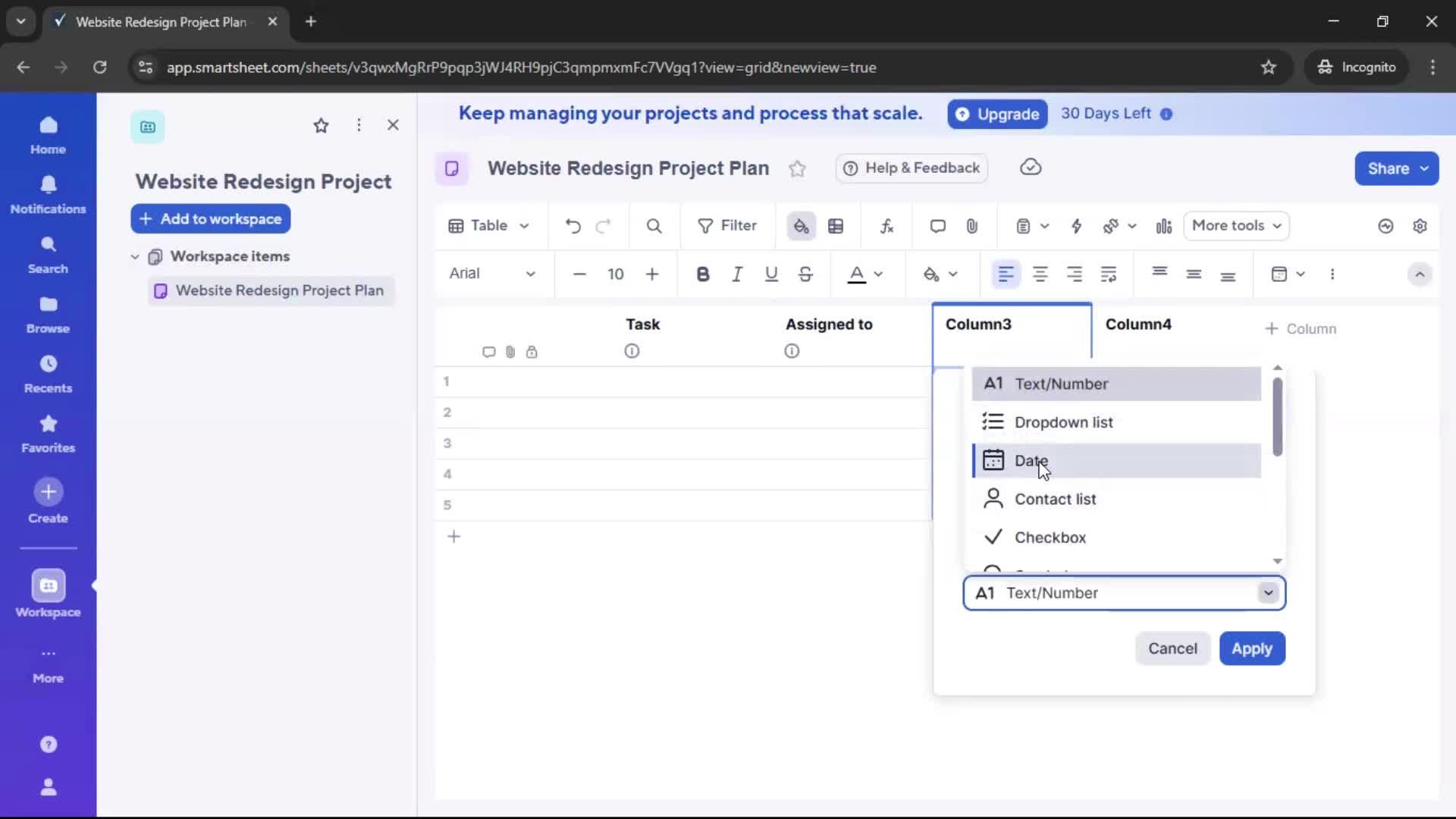 Creating a project screenshot