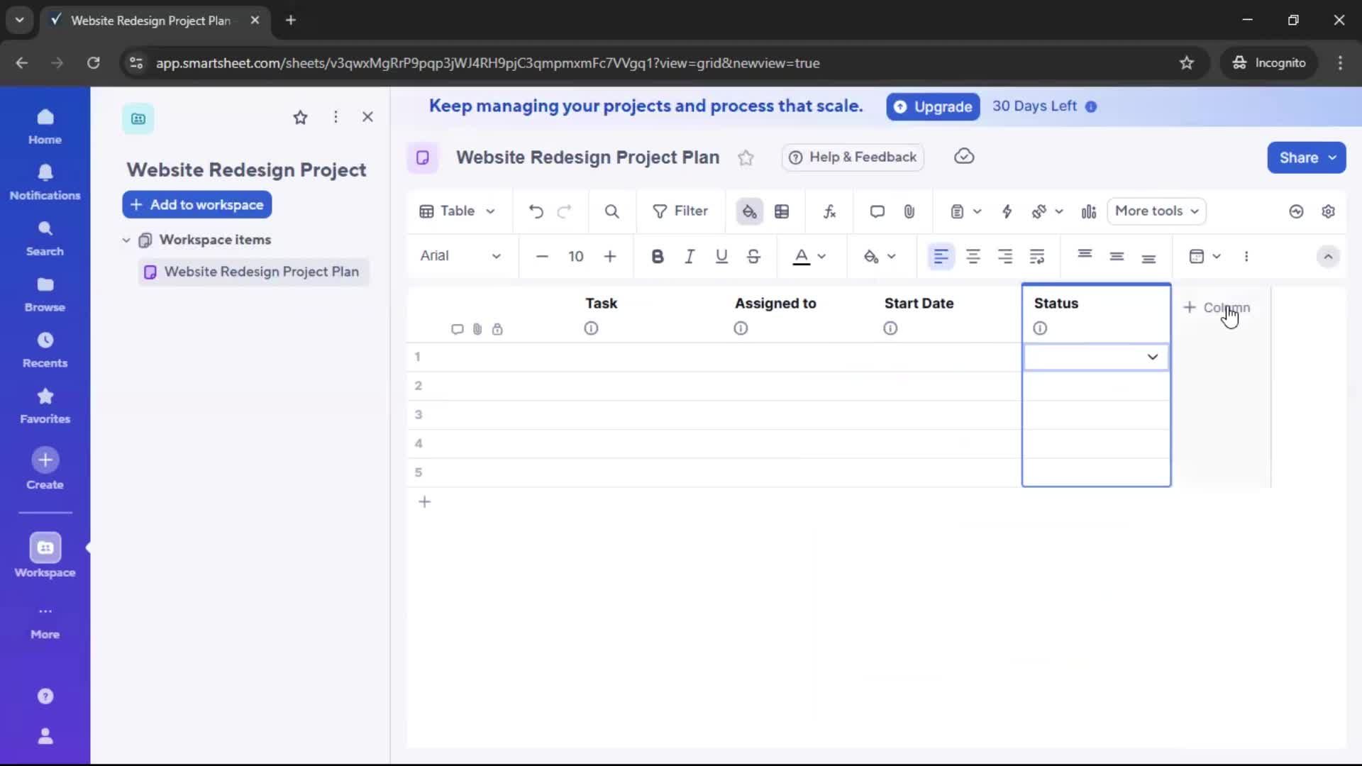 Creating a project screenshot