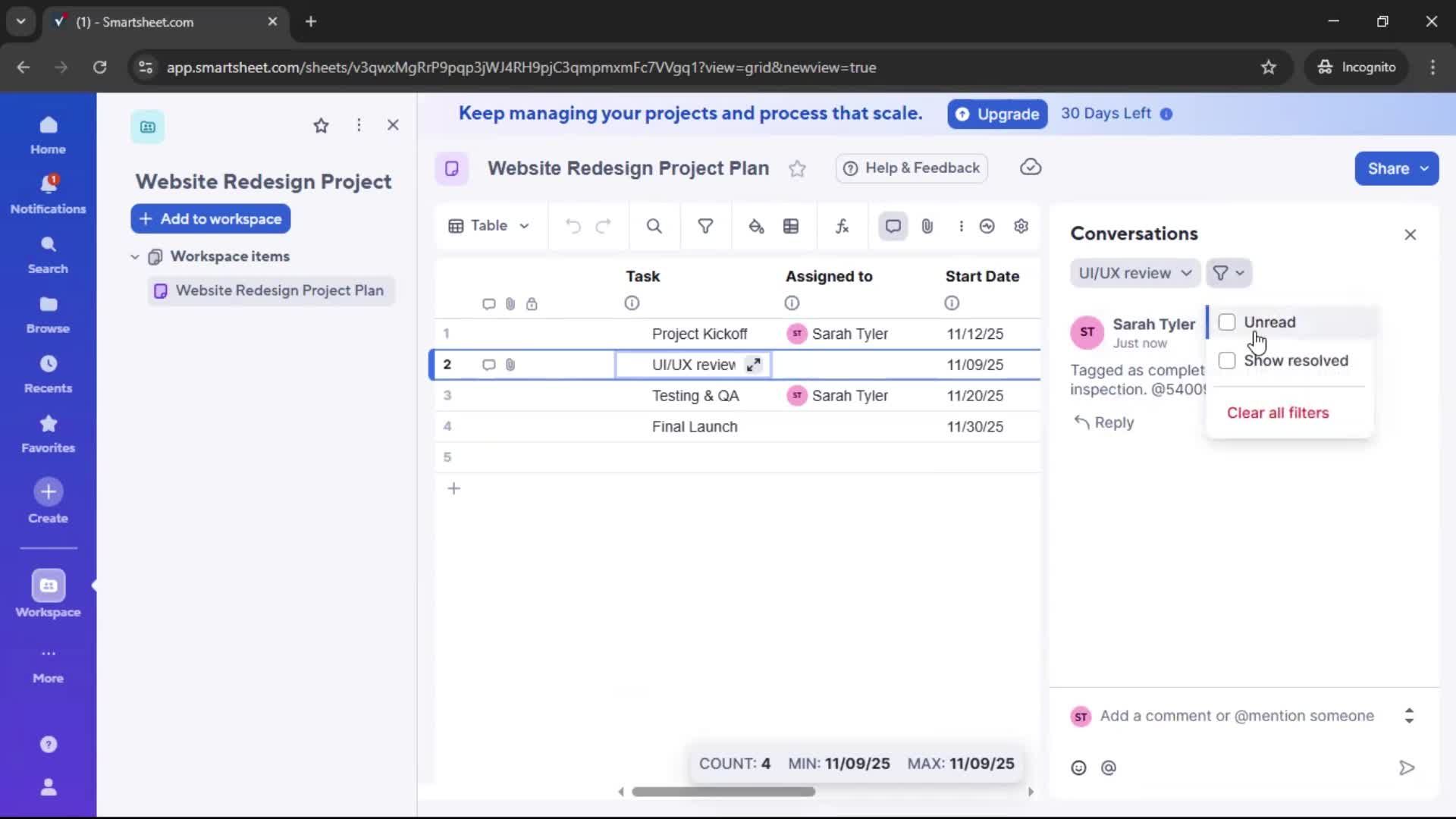 Creating a project screenshot