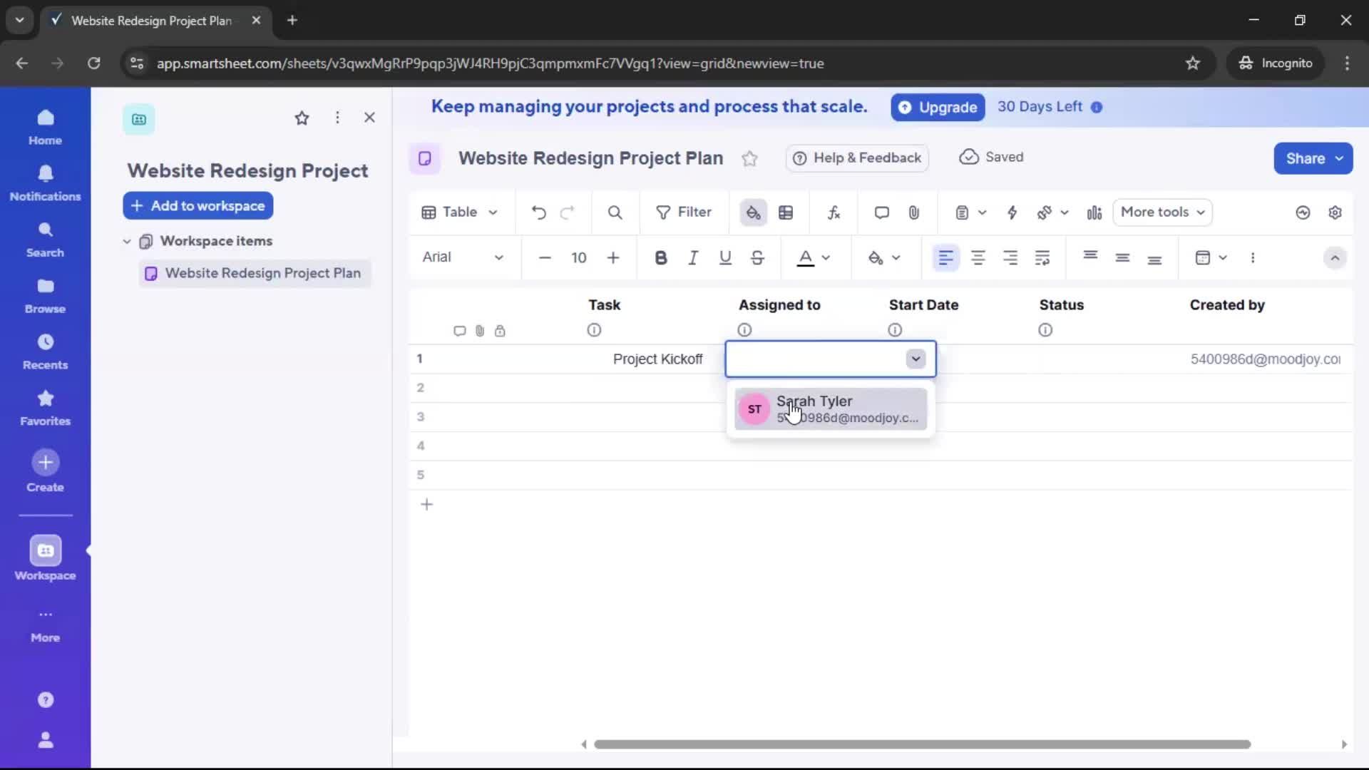 Creating a project screenshot