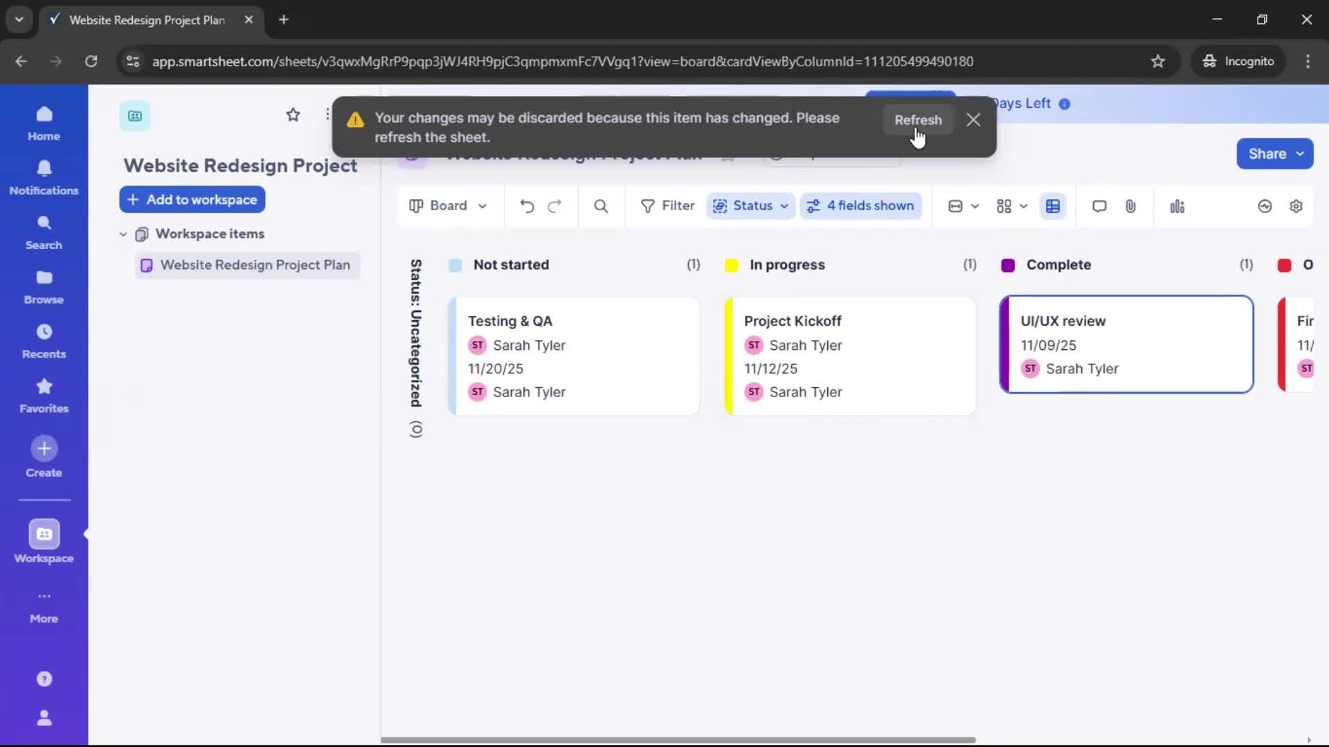 Creating a project screenshot