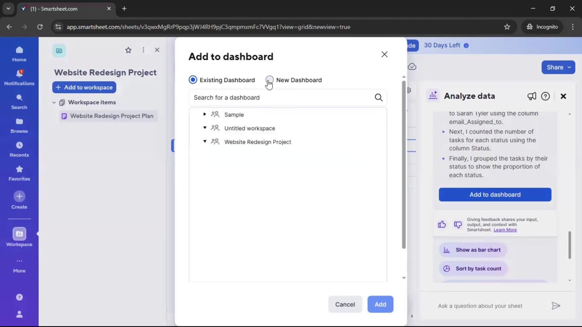 Creating a project screenshot