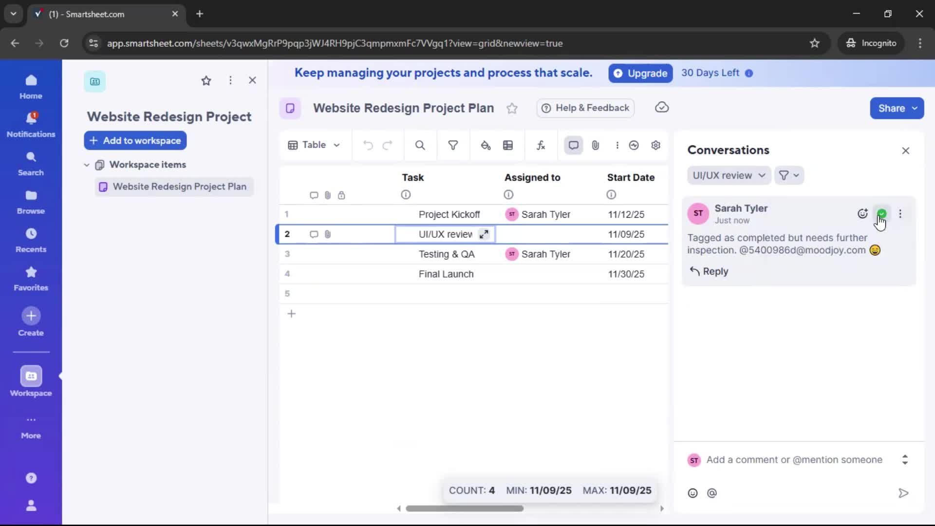 Creating a project screenshot