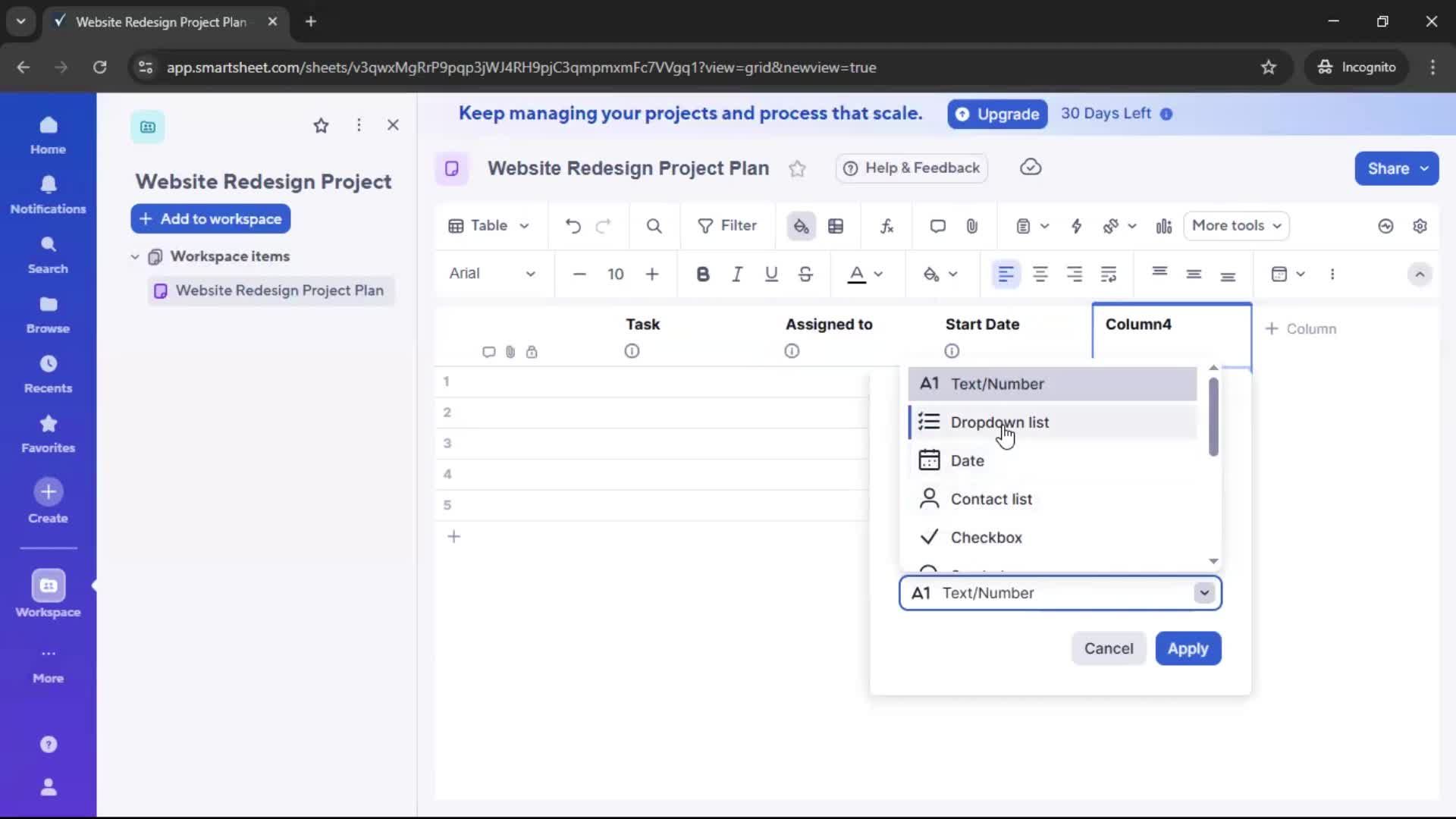 Creating a project screenshot