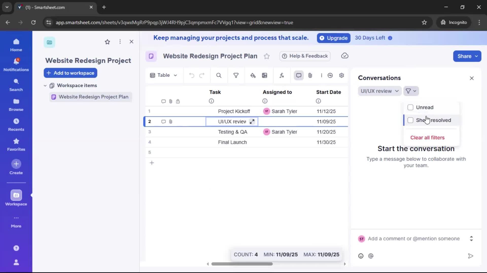 Creating a project screenshot