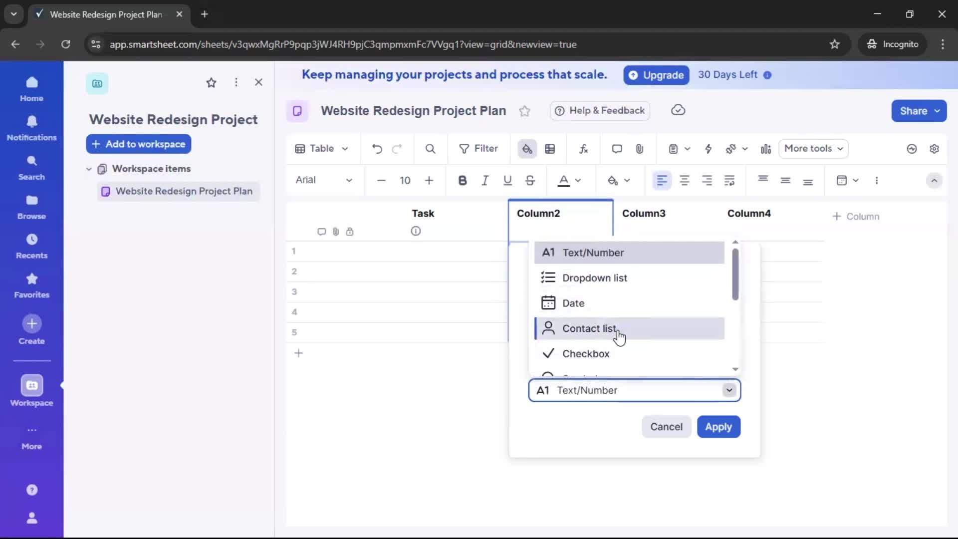 Creating a project screenshot