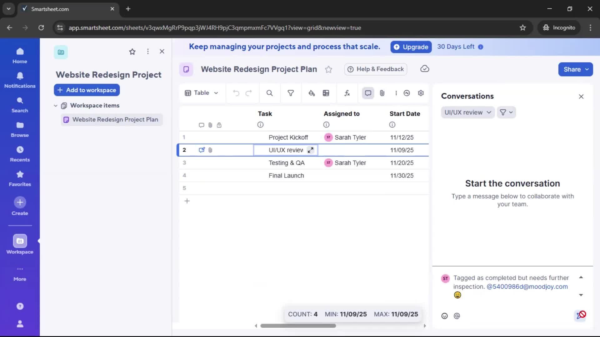Creating a project screenshot