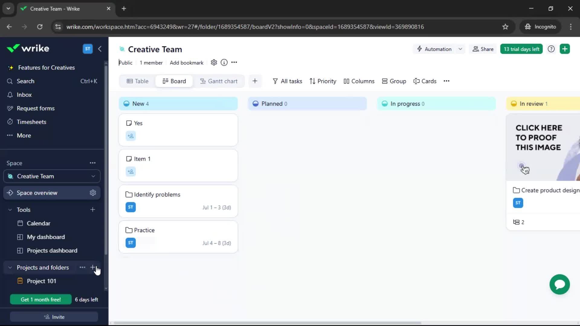 Creating a project screenshot