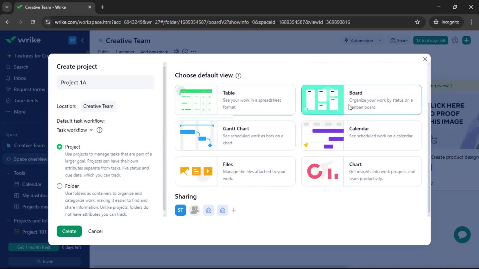 Creating a project screenshot