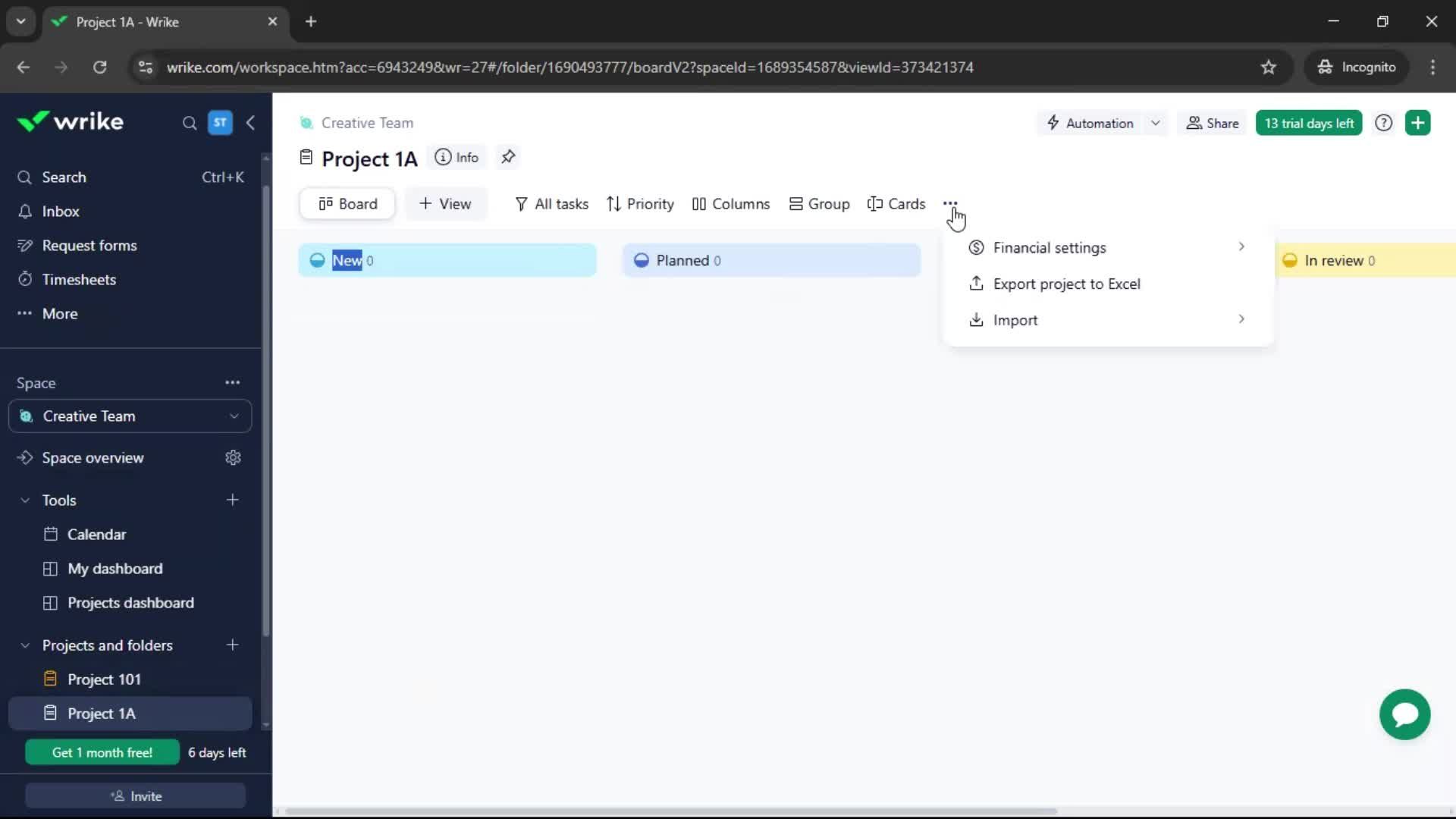 Creating a project screenshot