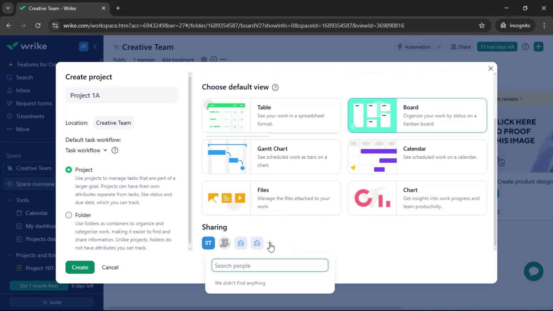 Creating a project screenshot