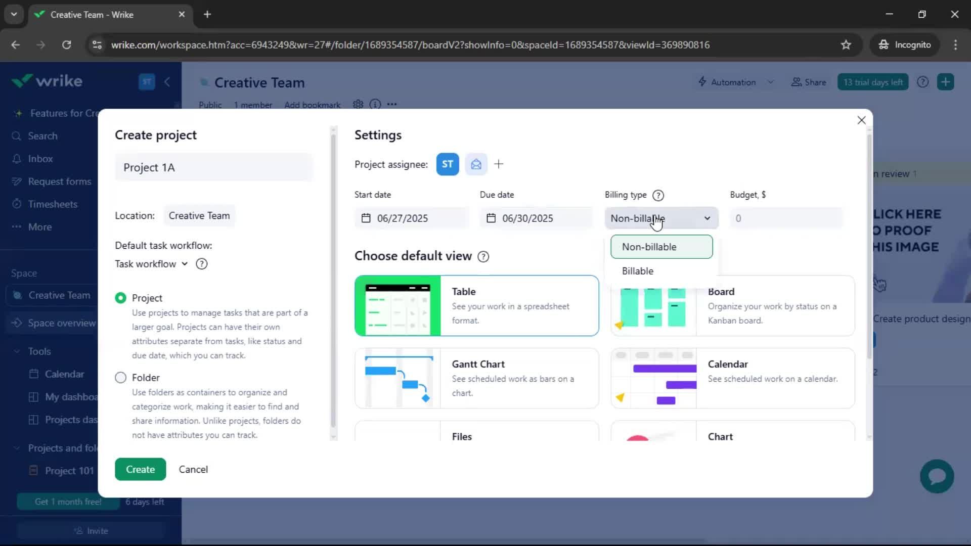 Creating a project screenshot