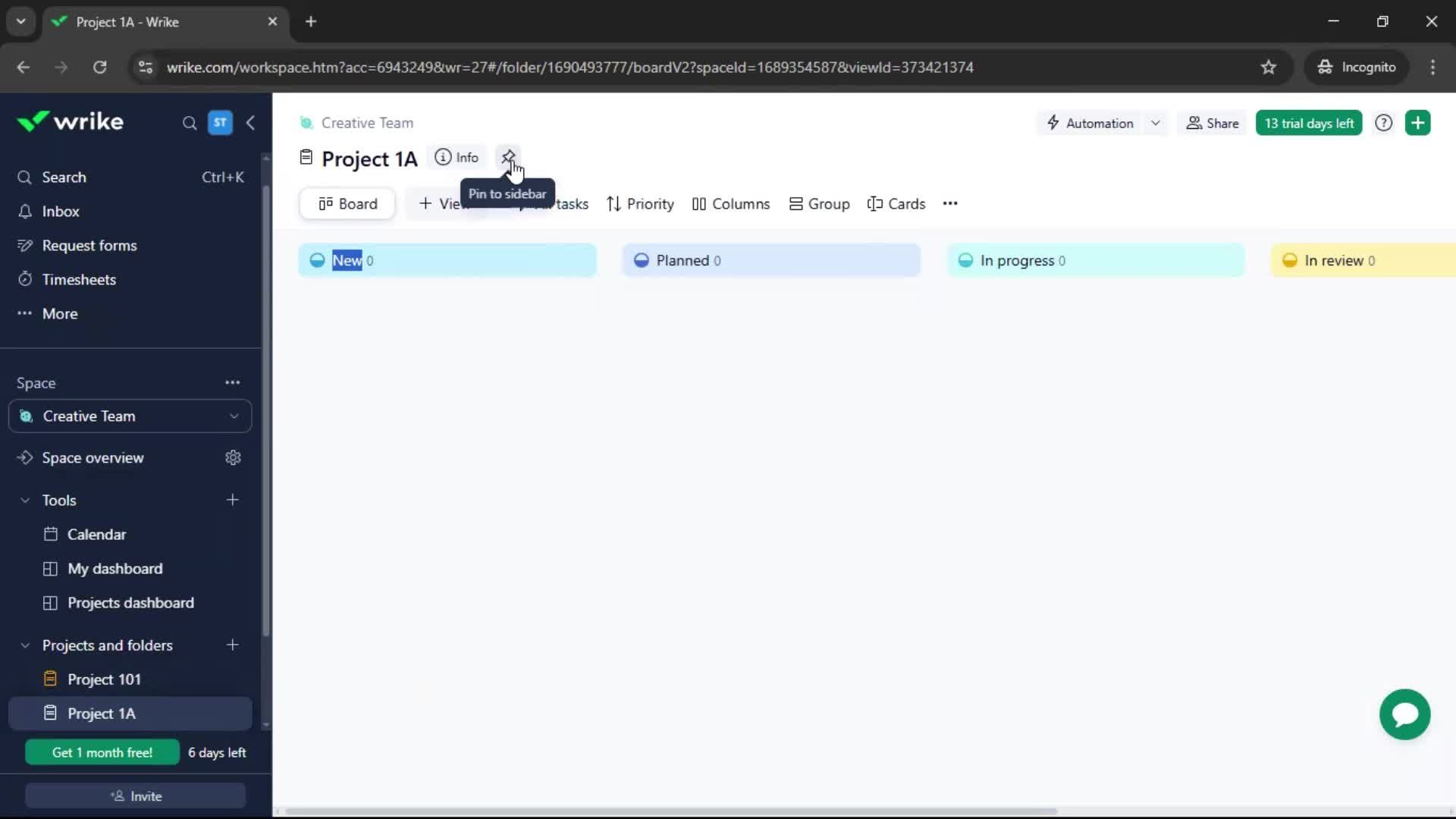 Creating a project screenshot