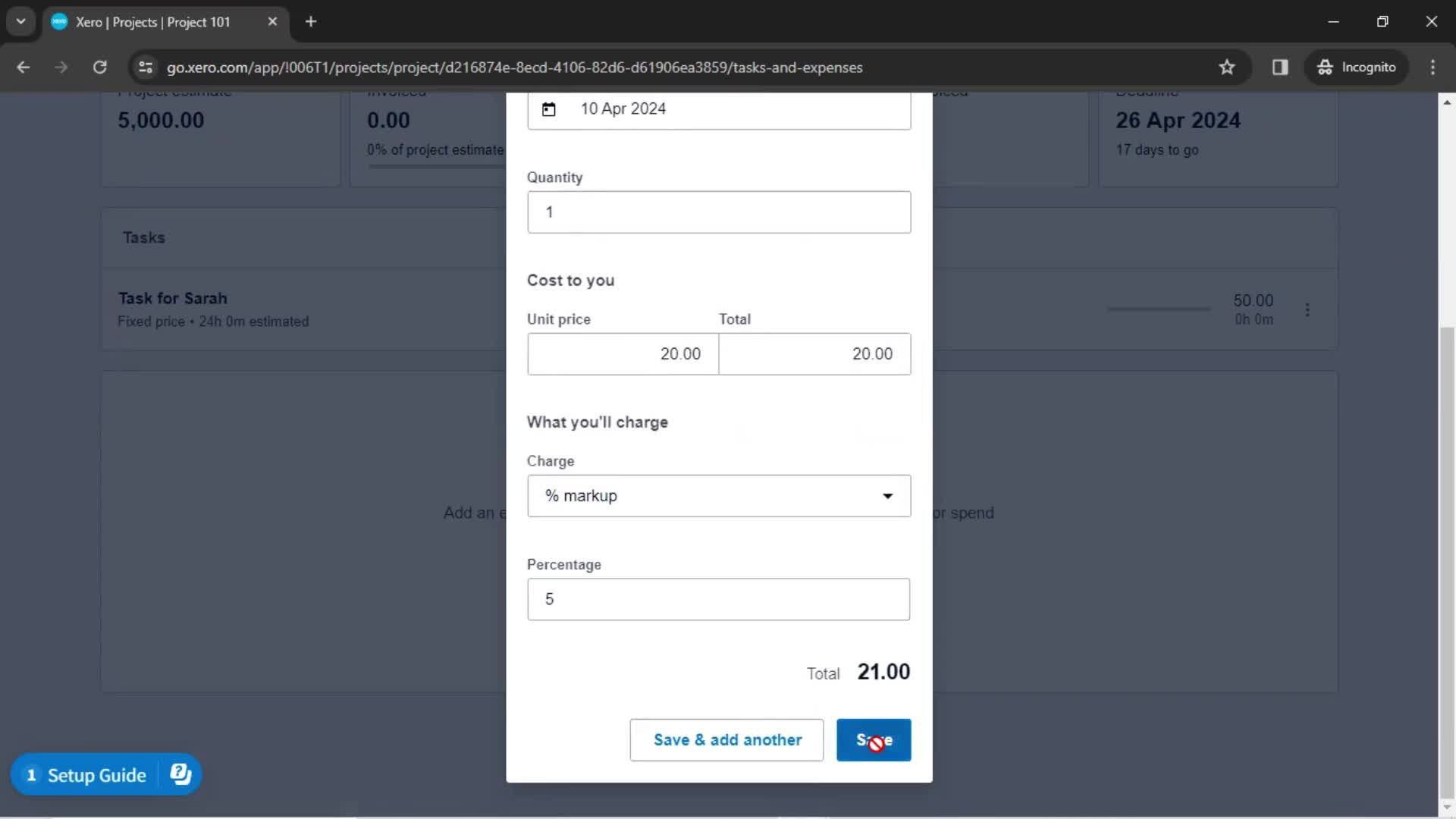 Creating a project screenshot