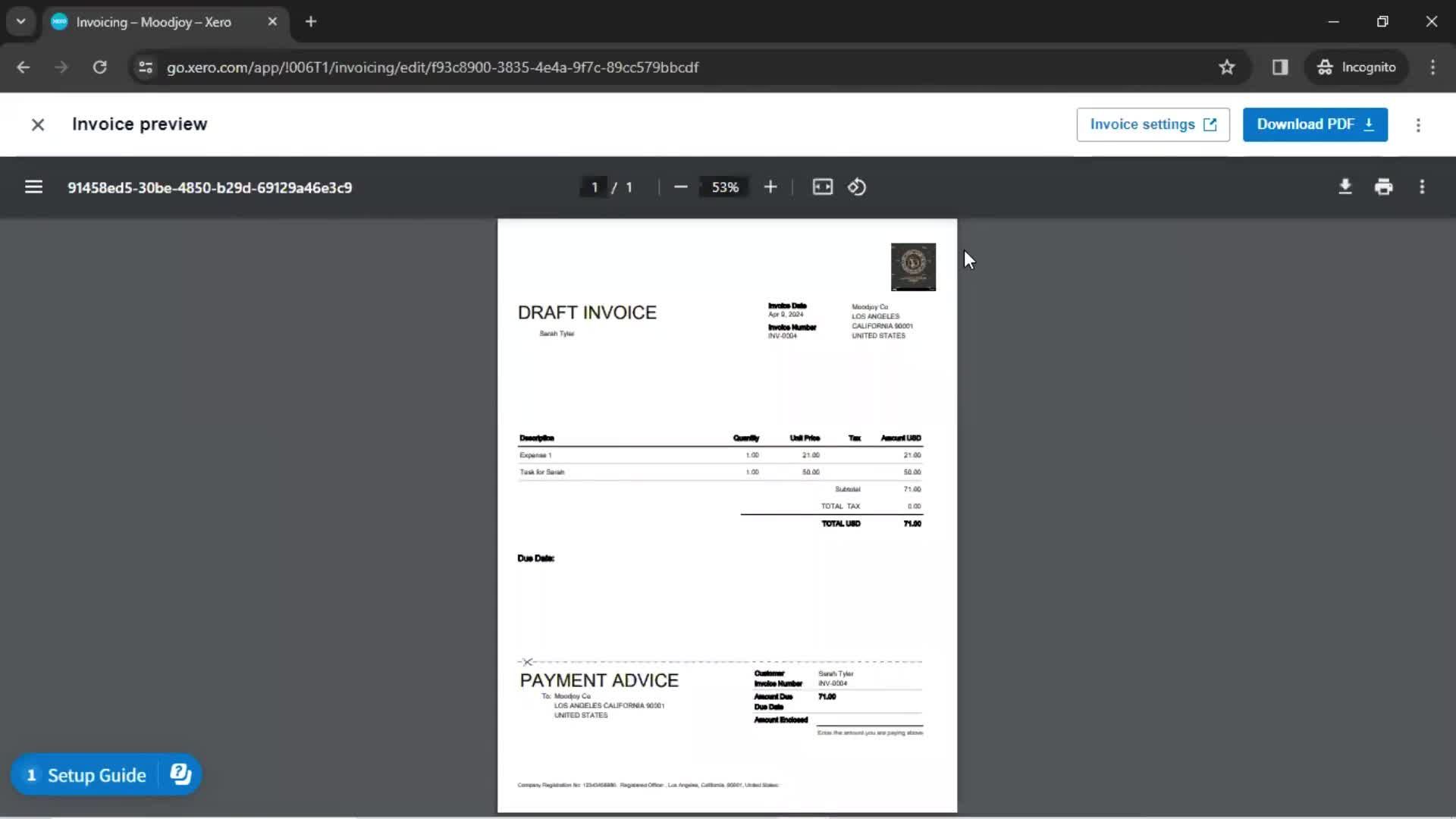 Creating a project screenshot