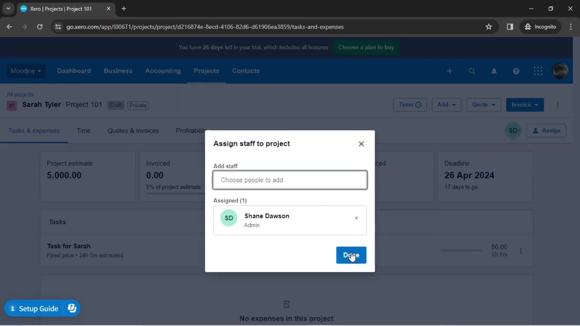 Creating a project screenshot