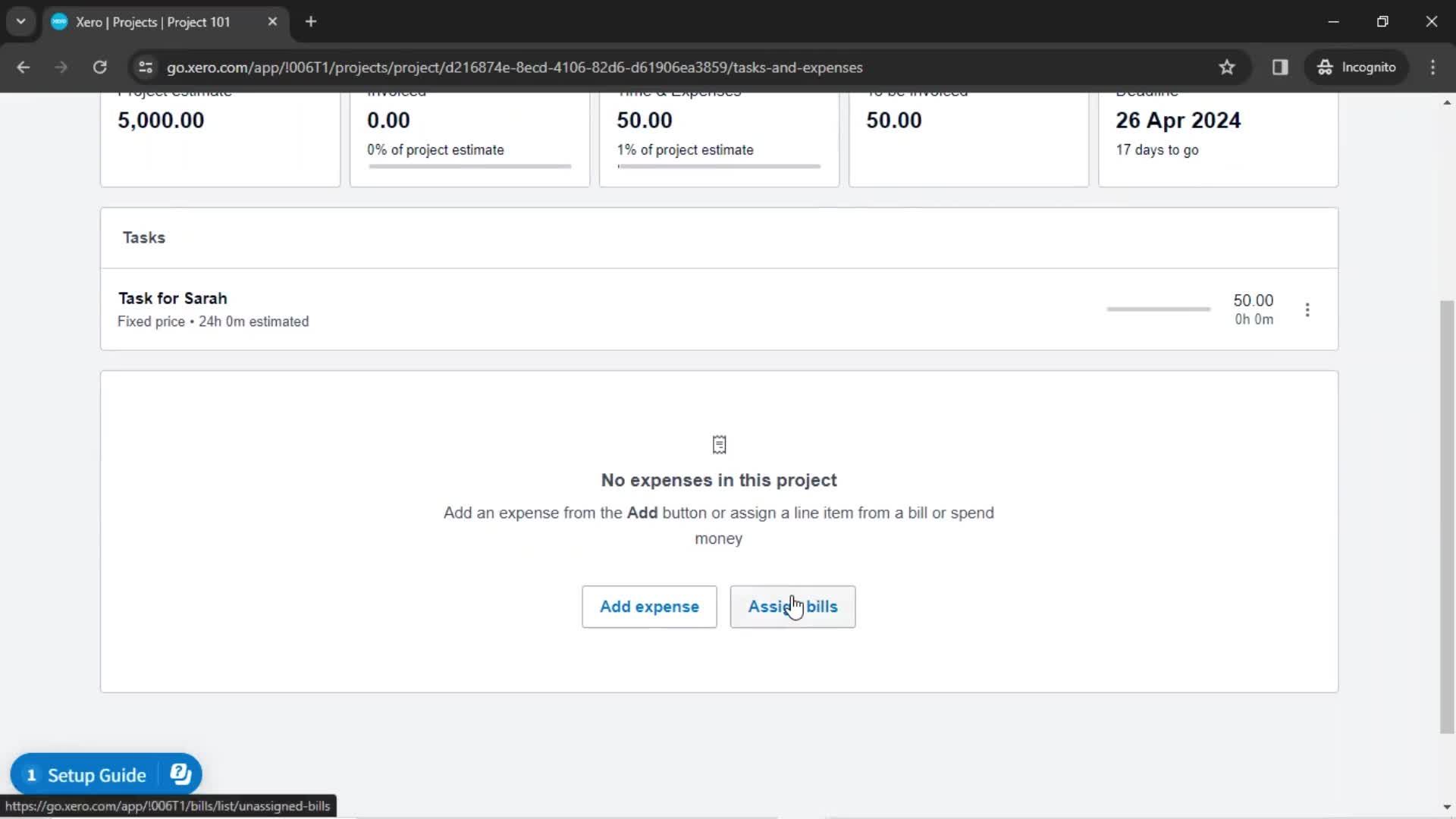 Creating a project screenshot