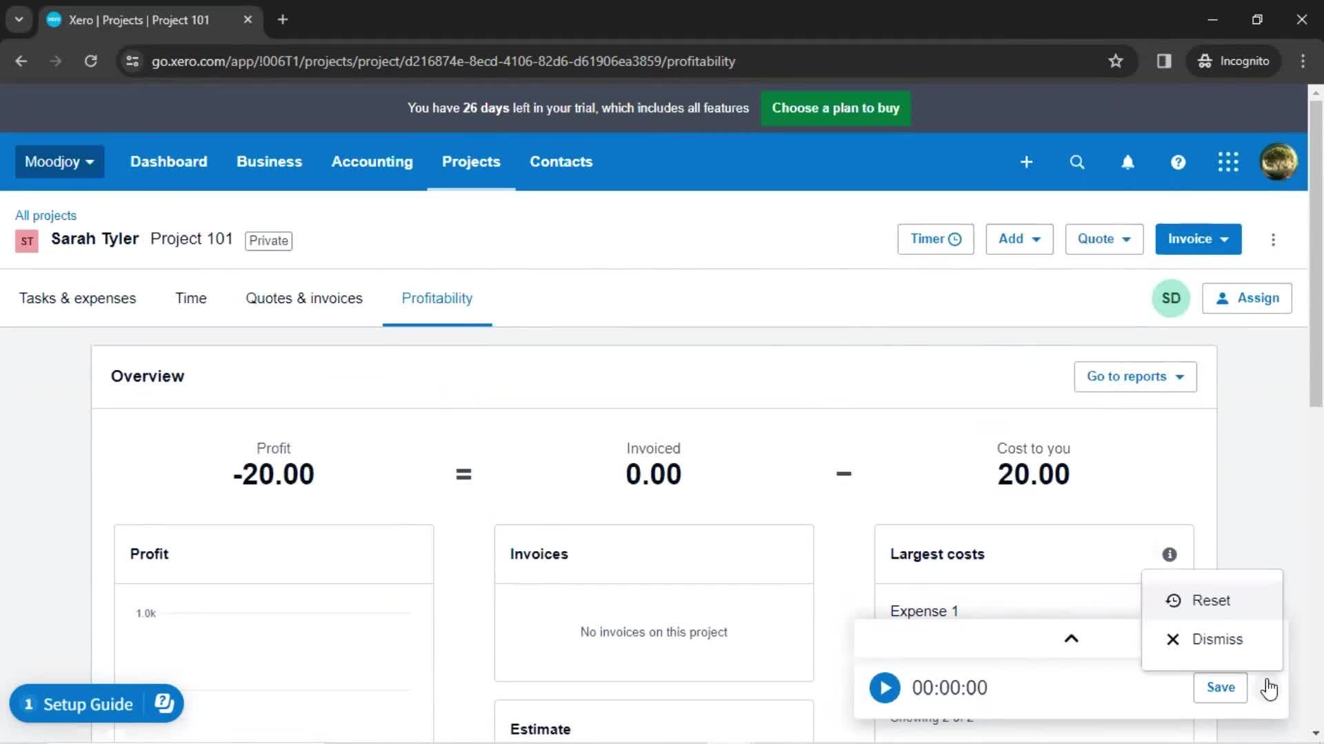 Creating a project screenshot