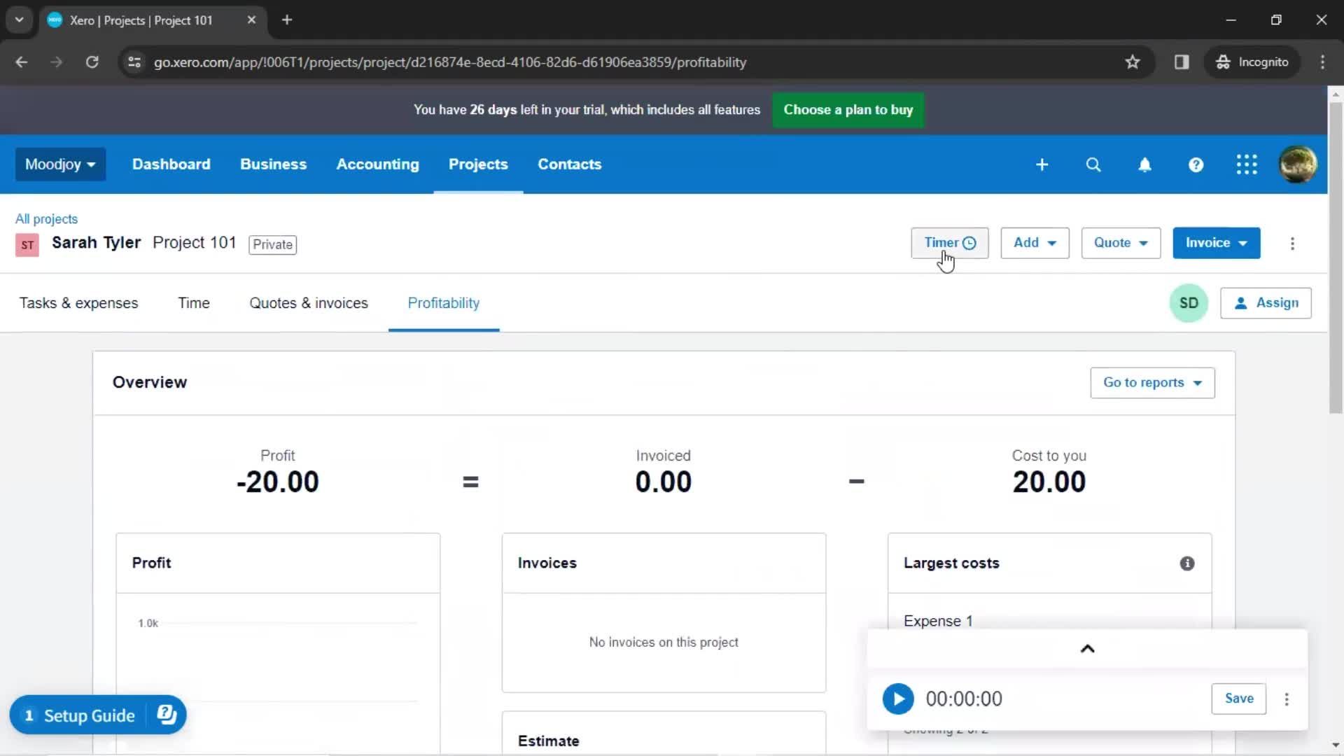 Creating a project screenshot
