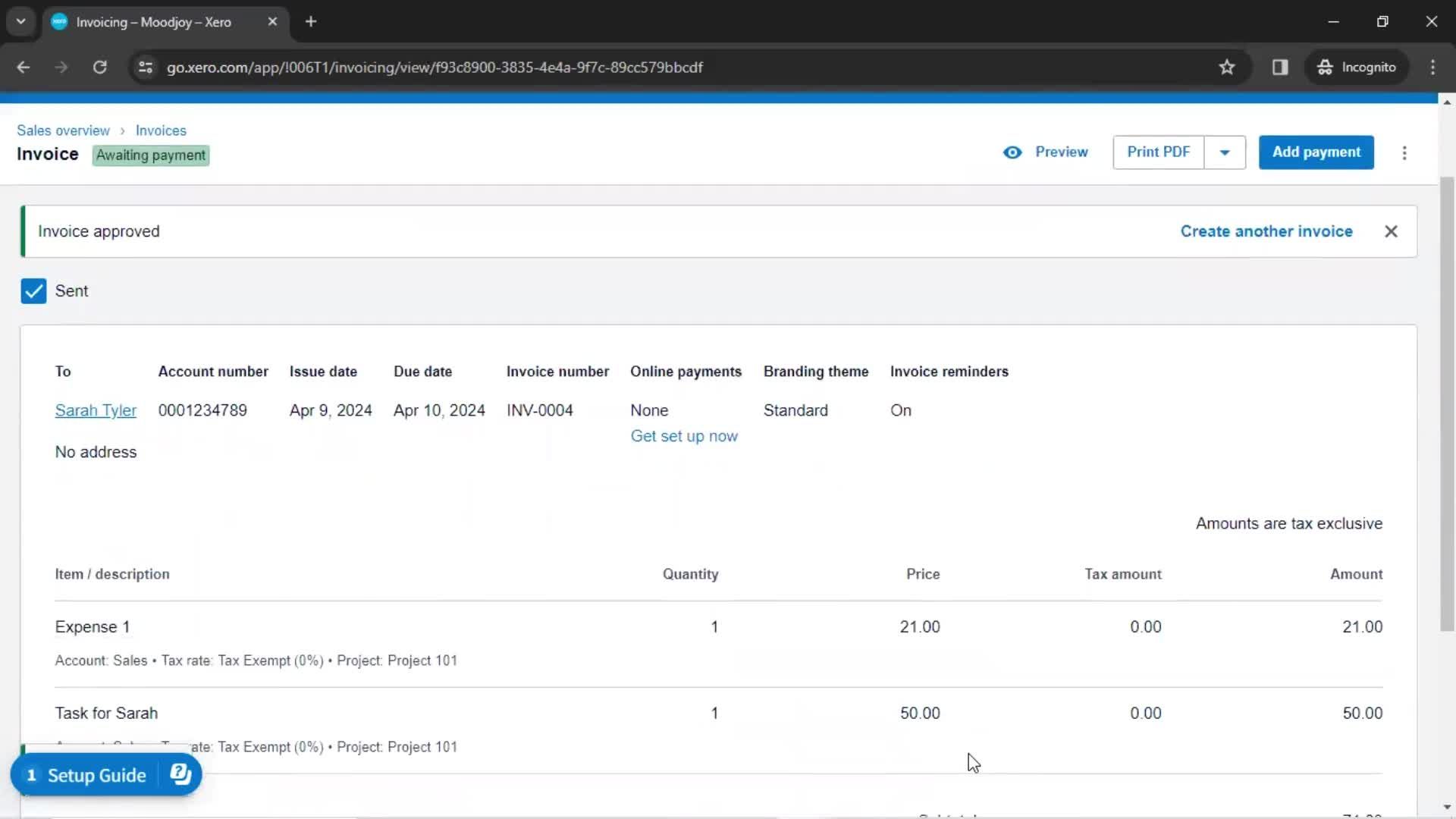 Creating a project screenshot