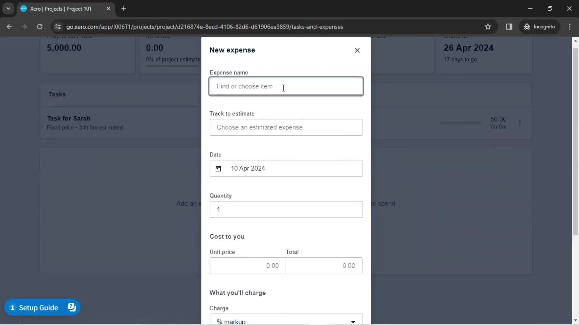 Creating a project screenshot