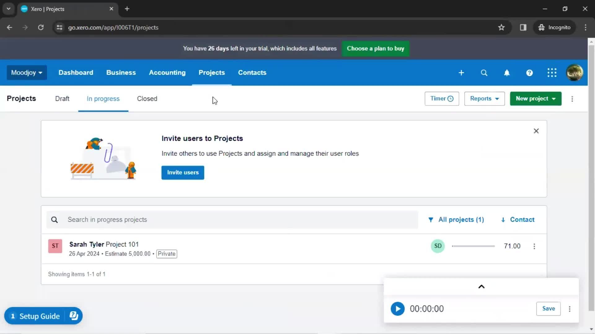 Creating a project screenshot