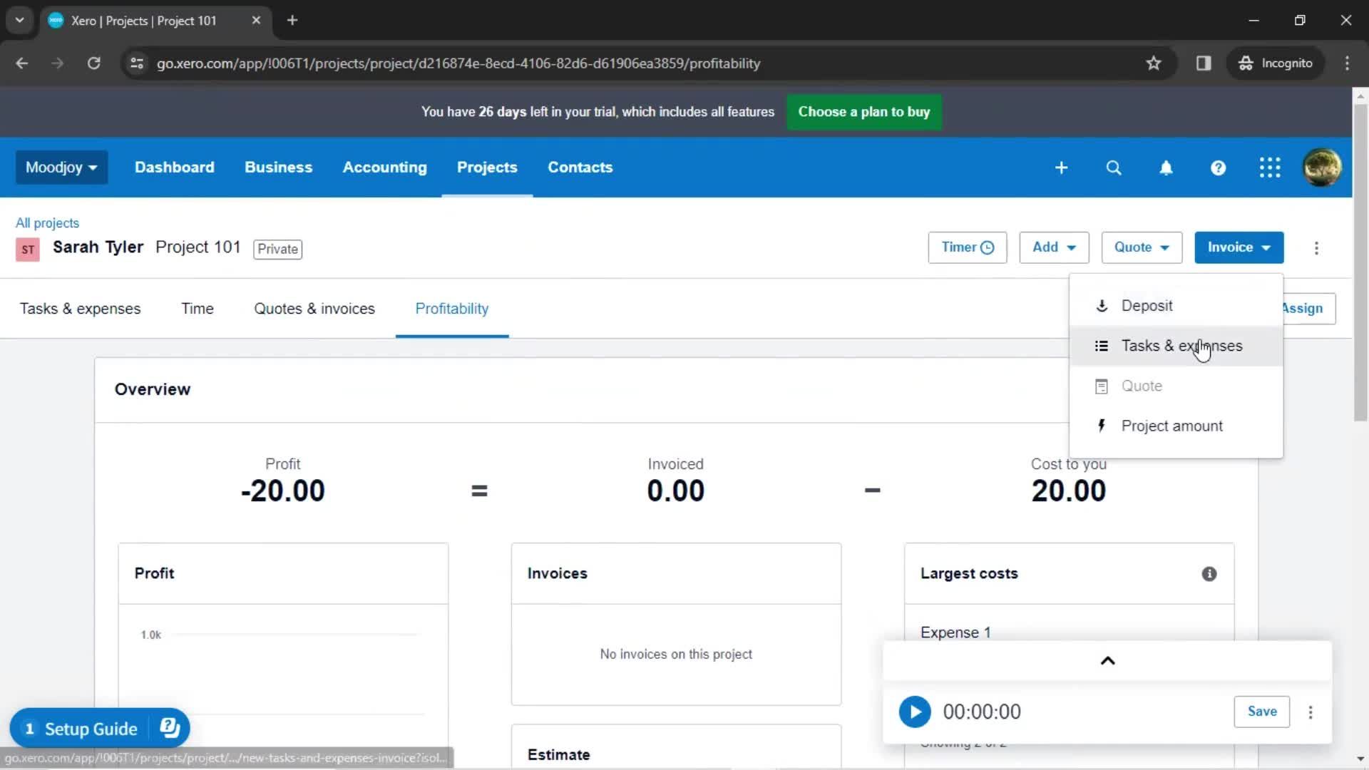 Creating a project screenshot