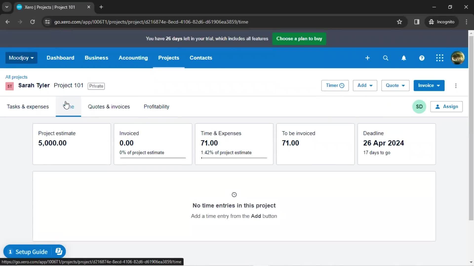 Creating a project screenshot