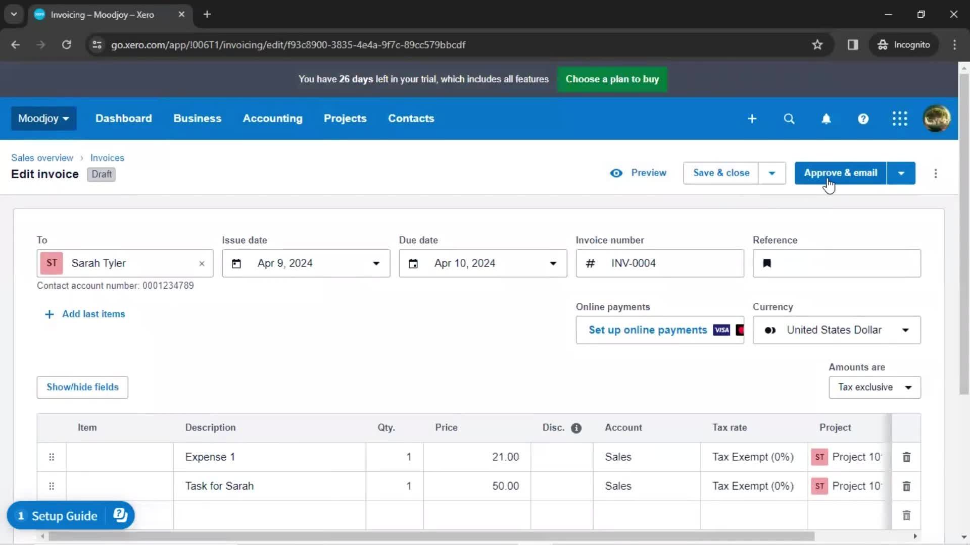 Creating a project screenshot