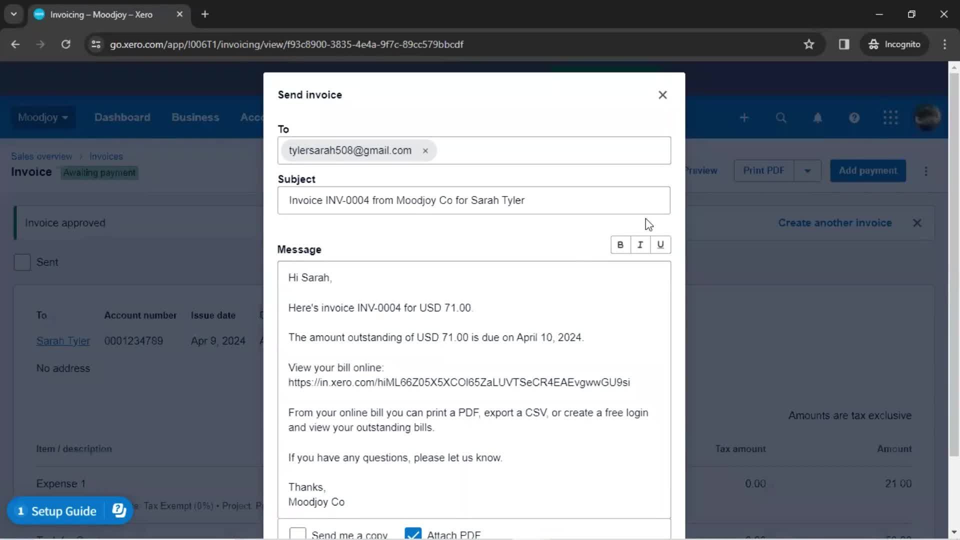 Creating a project screenshot