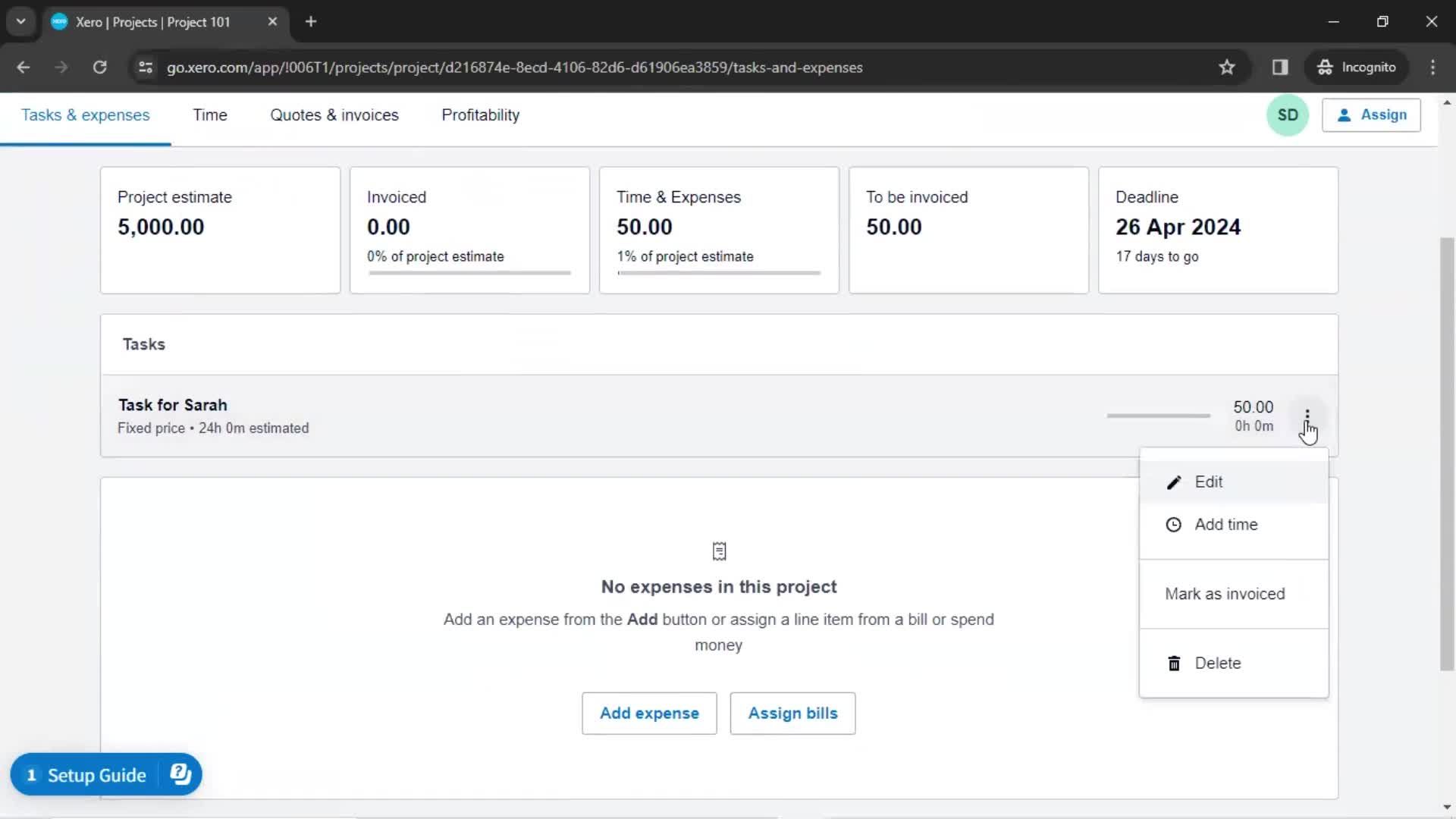 Creating a project screenshot