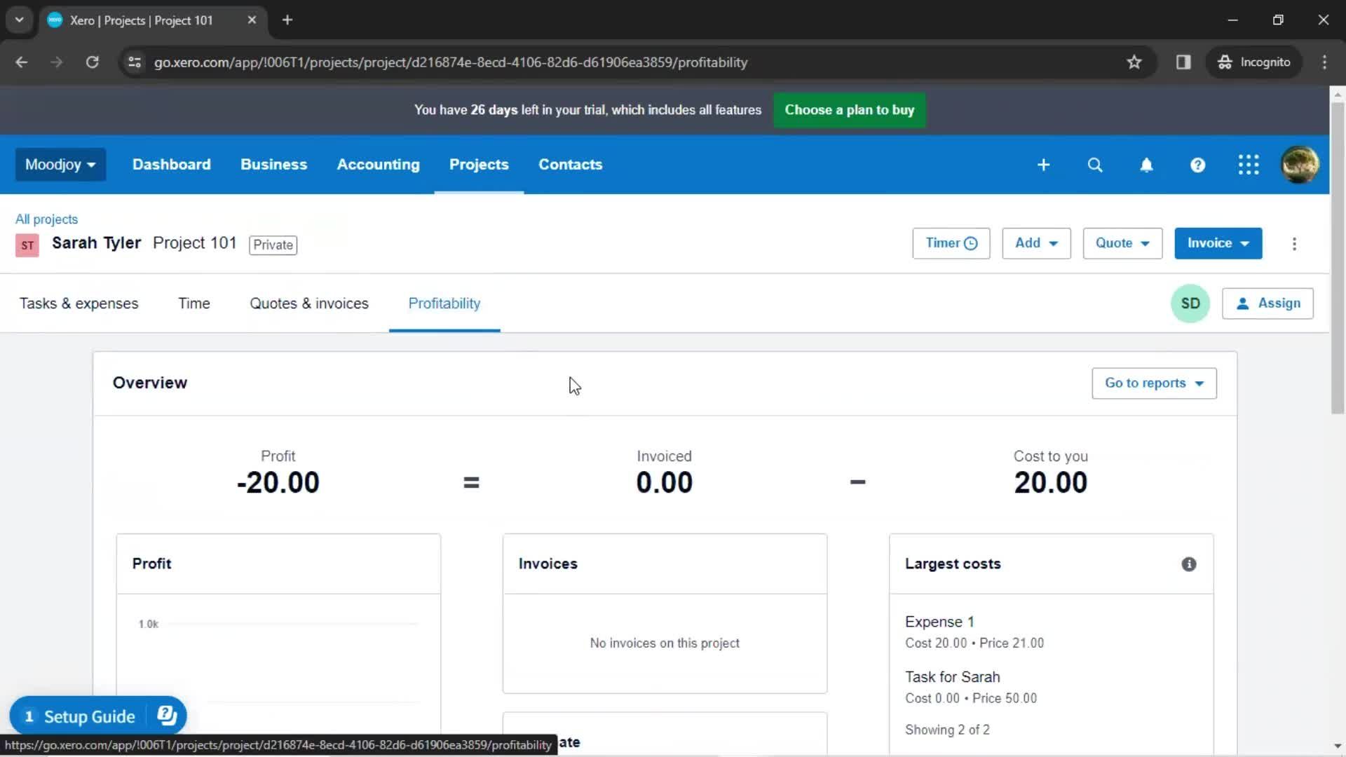 Creating a project screenshot