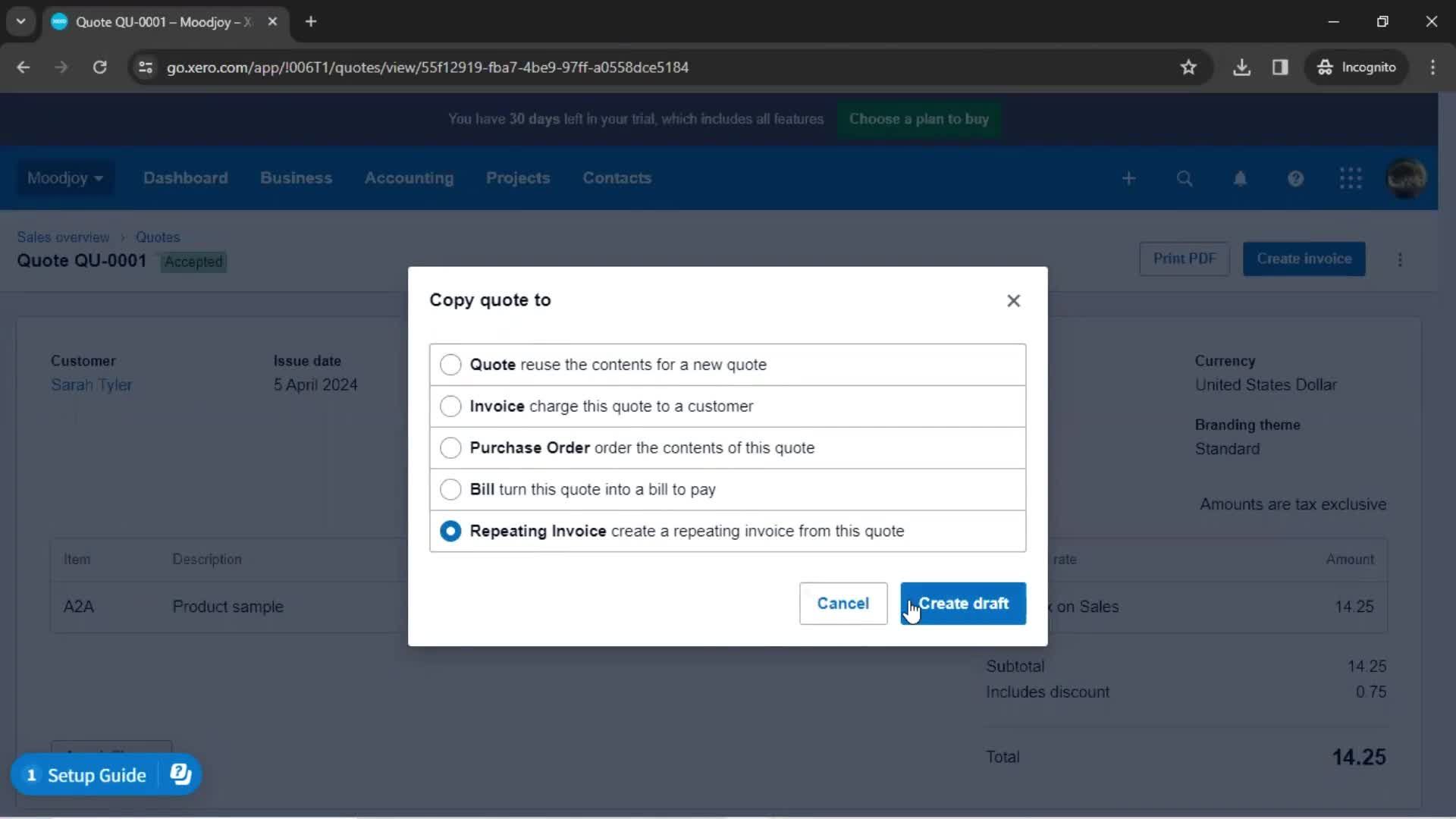 Creating a quote screenshot