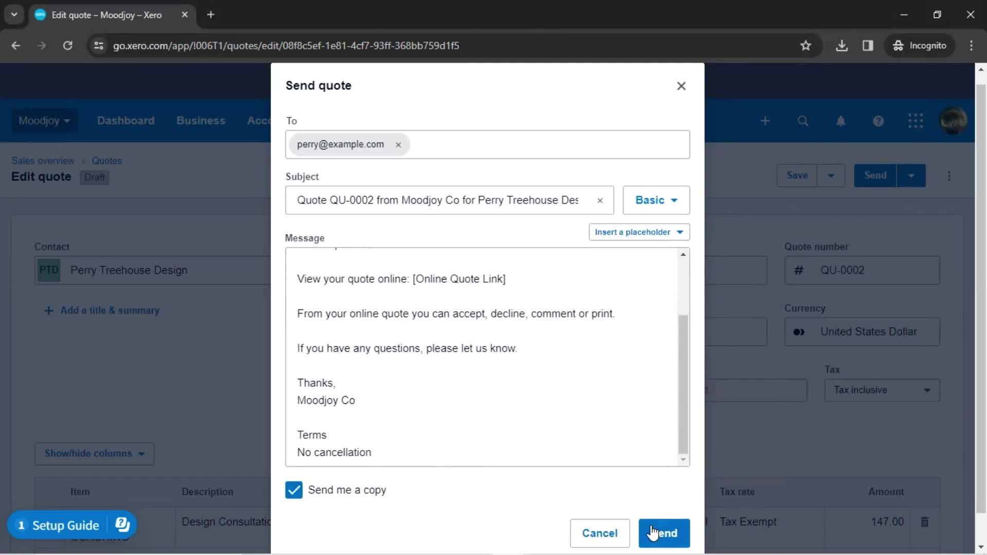 Creating a quote screenshot