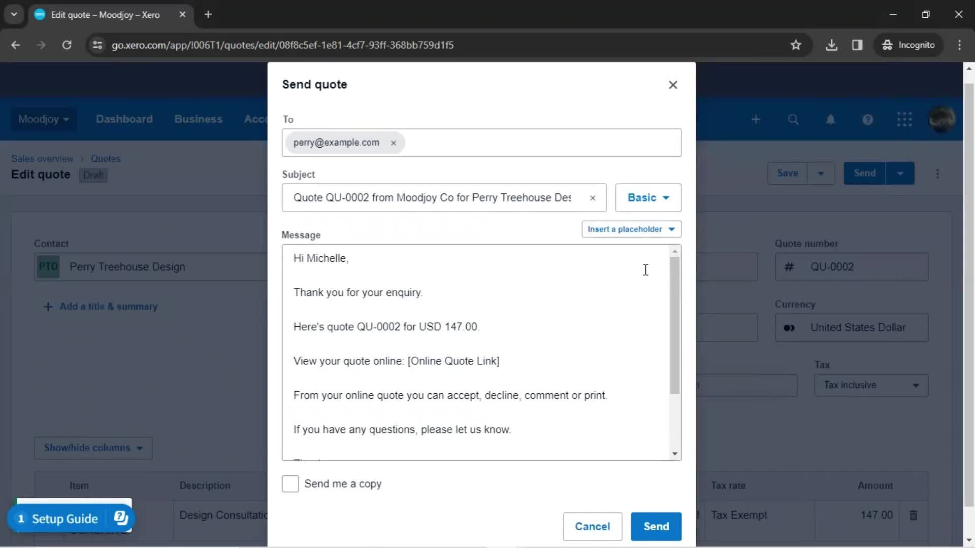 Creating a quote screenshot