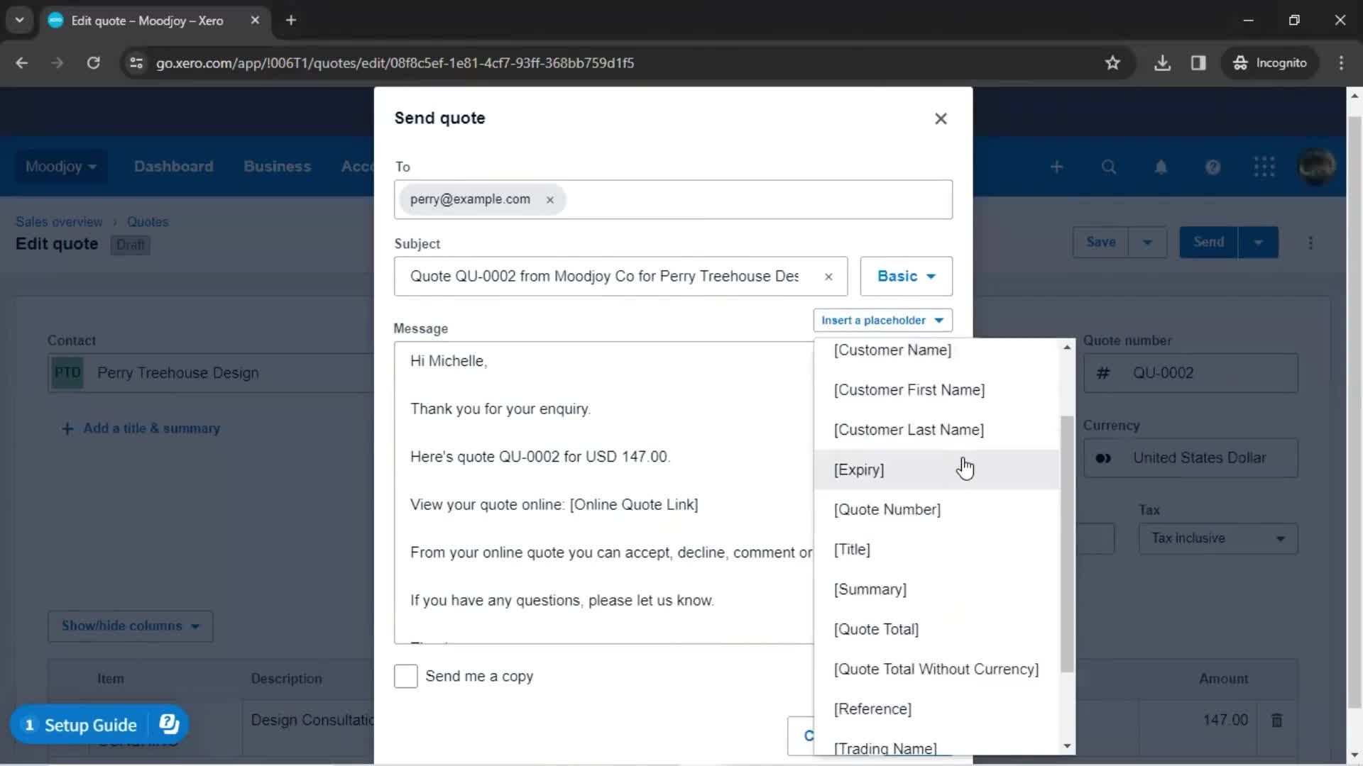 Creating a quote screenshot