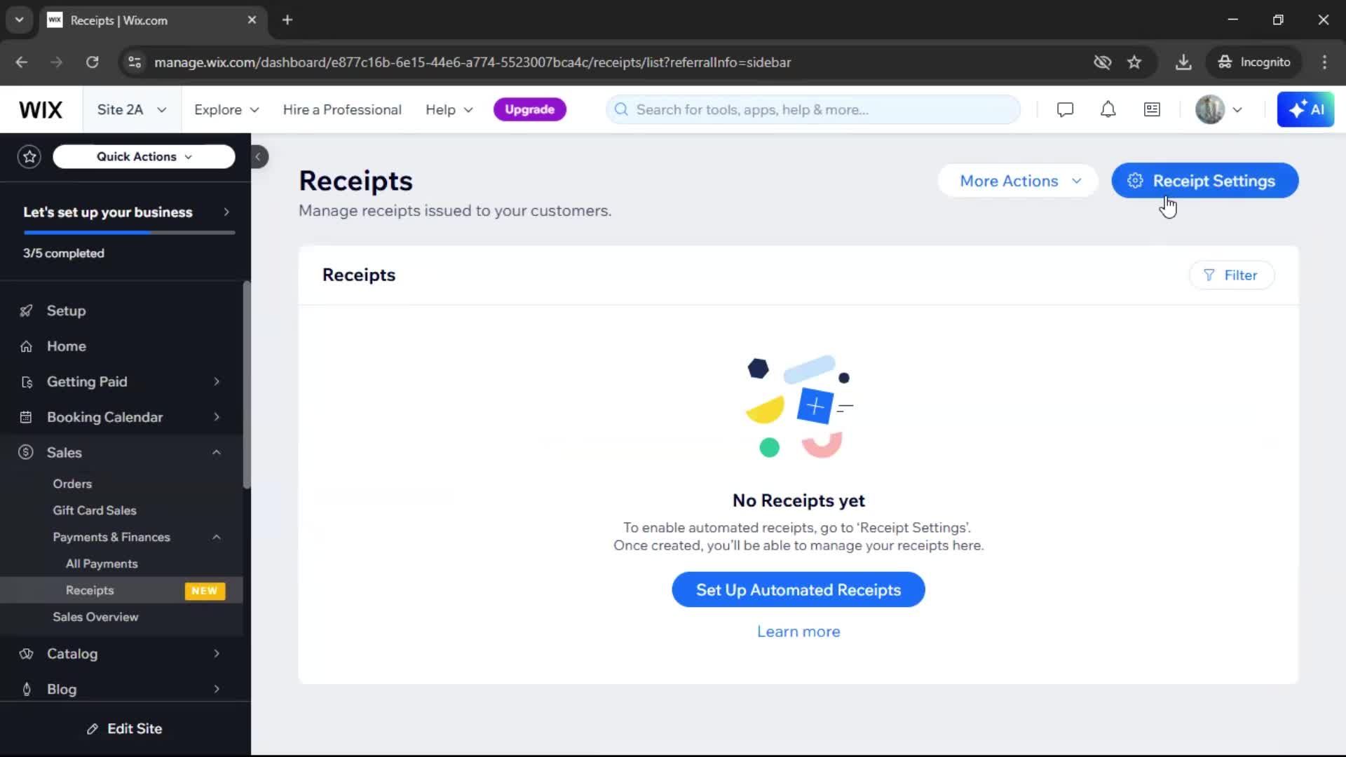 Creating a receipt screenshot