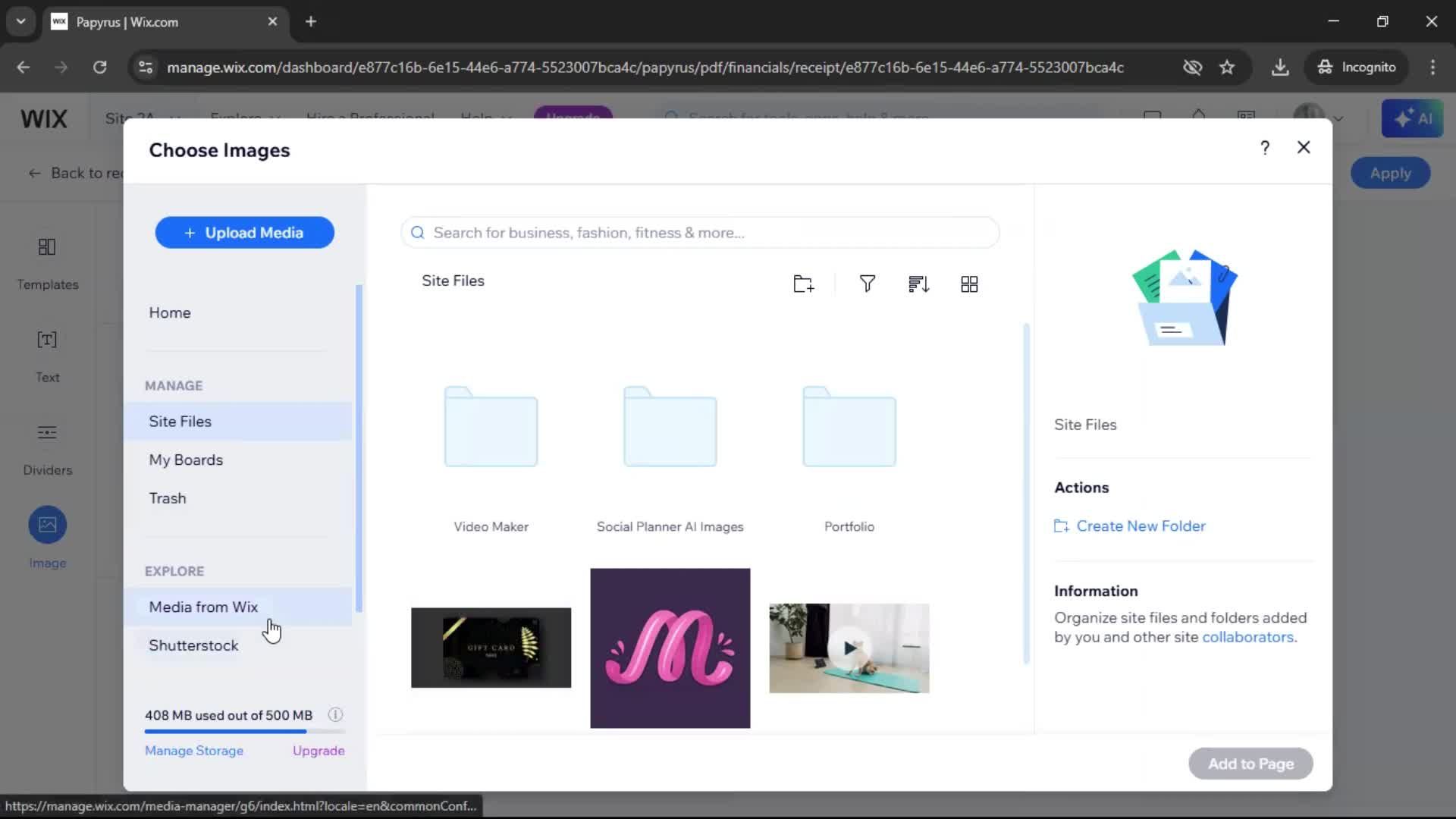 Creating a receipt screenshot