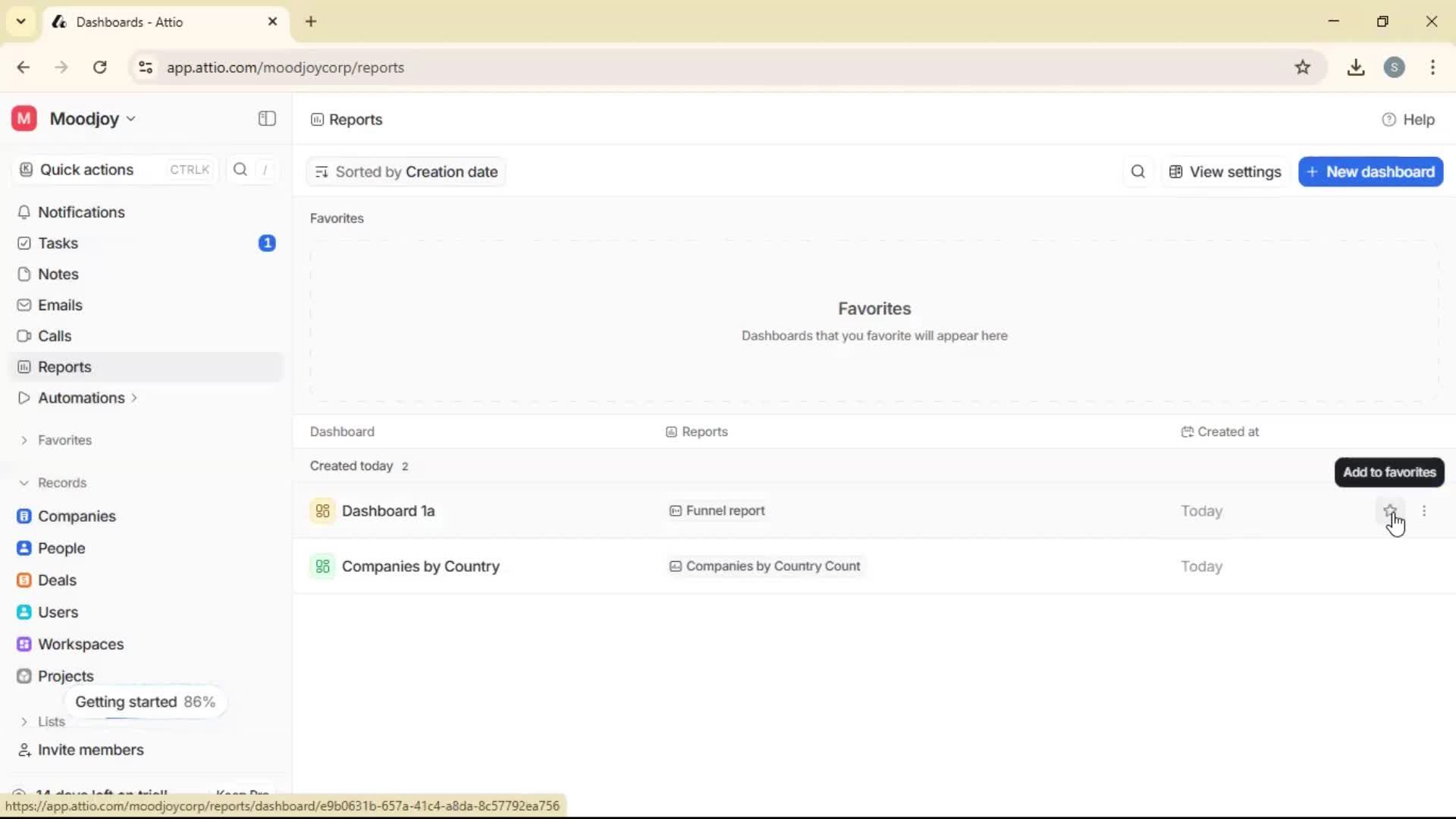 Creating a report screenshot