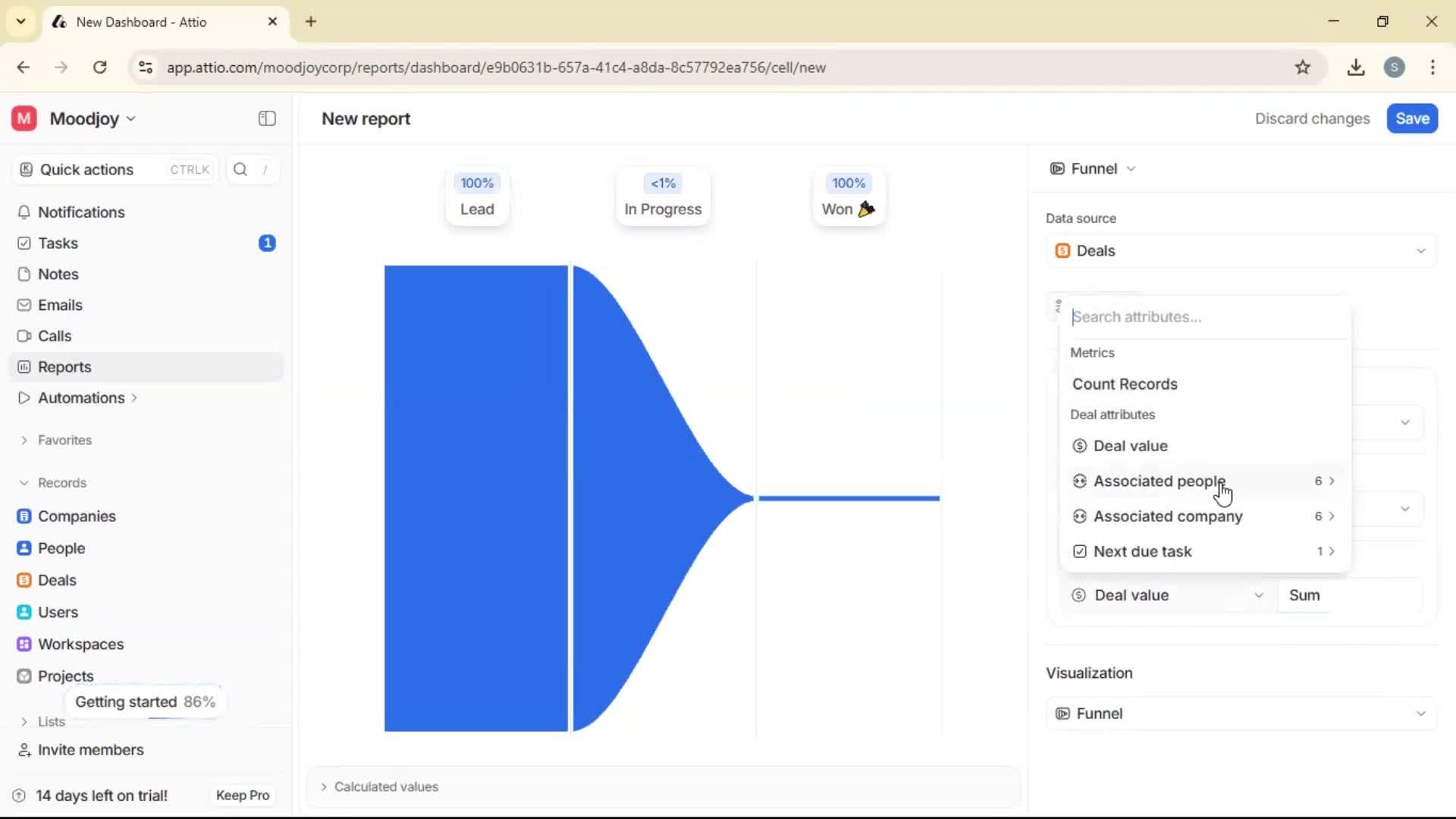 Creating a report screenshot
