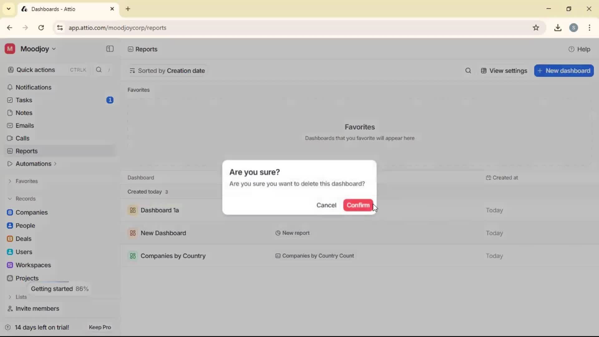 Creating a report screenshot