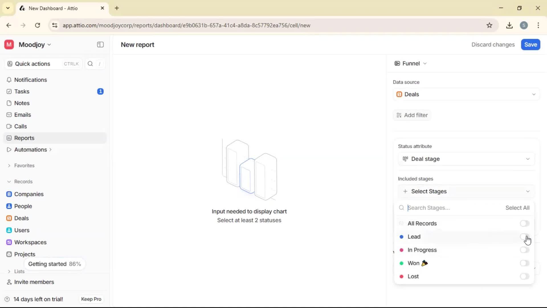 Creating a report screenshot